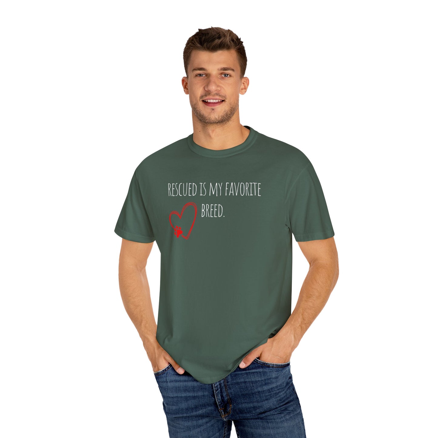 Unisex T-Shirt - "Rescued is My Favorite Breed" - Perfect for Dog Lovers