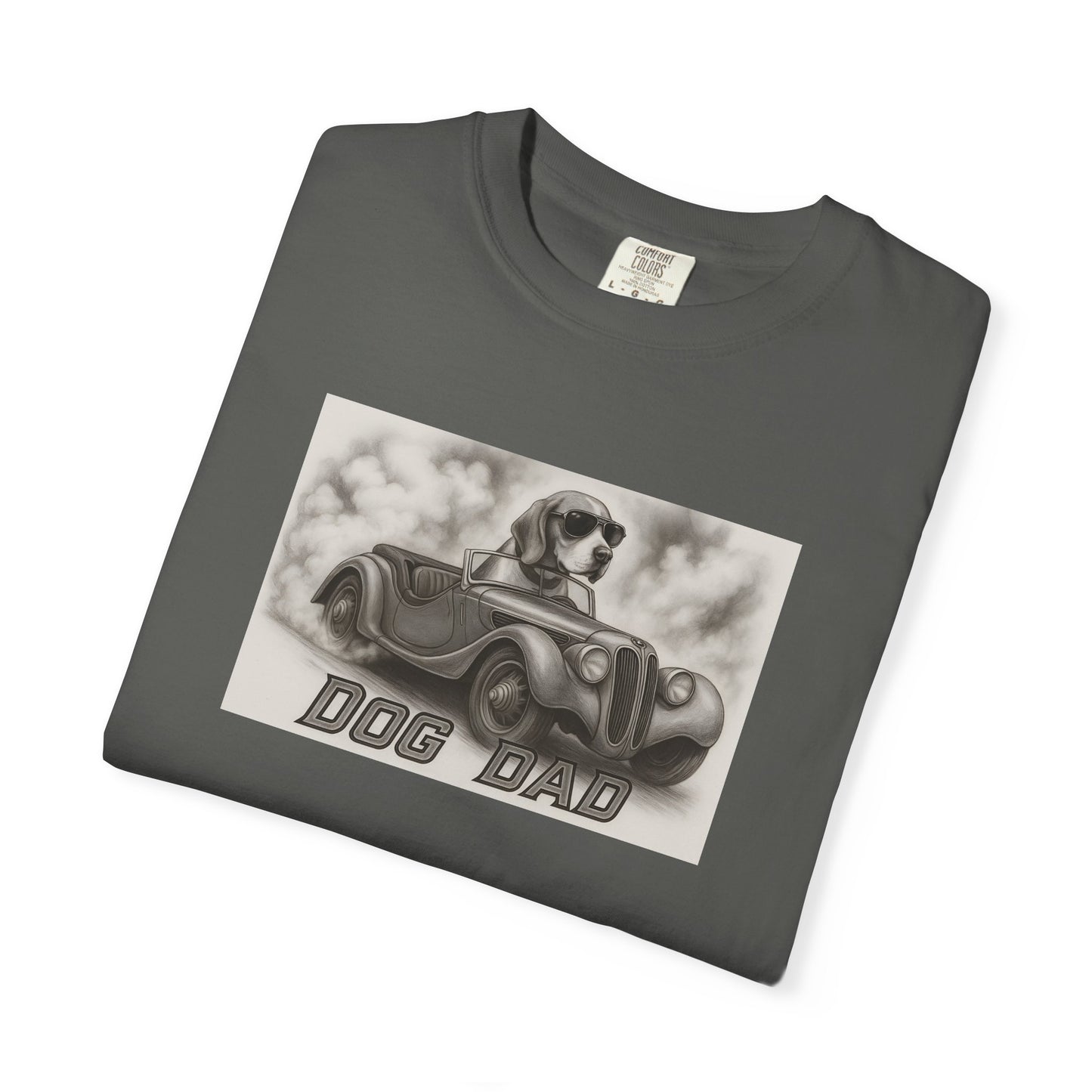 Dog Dad- Beagle - Cool Dogs in Cool Cars T-Shirt Collection | Funny Dog Lover Apparel for Men