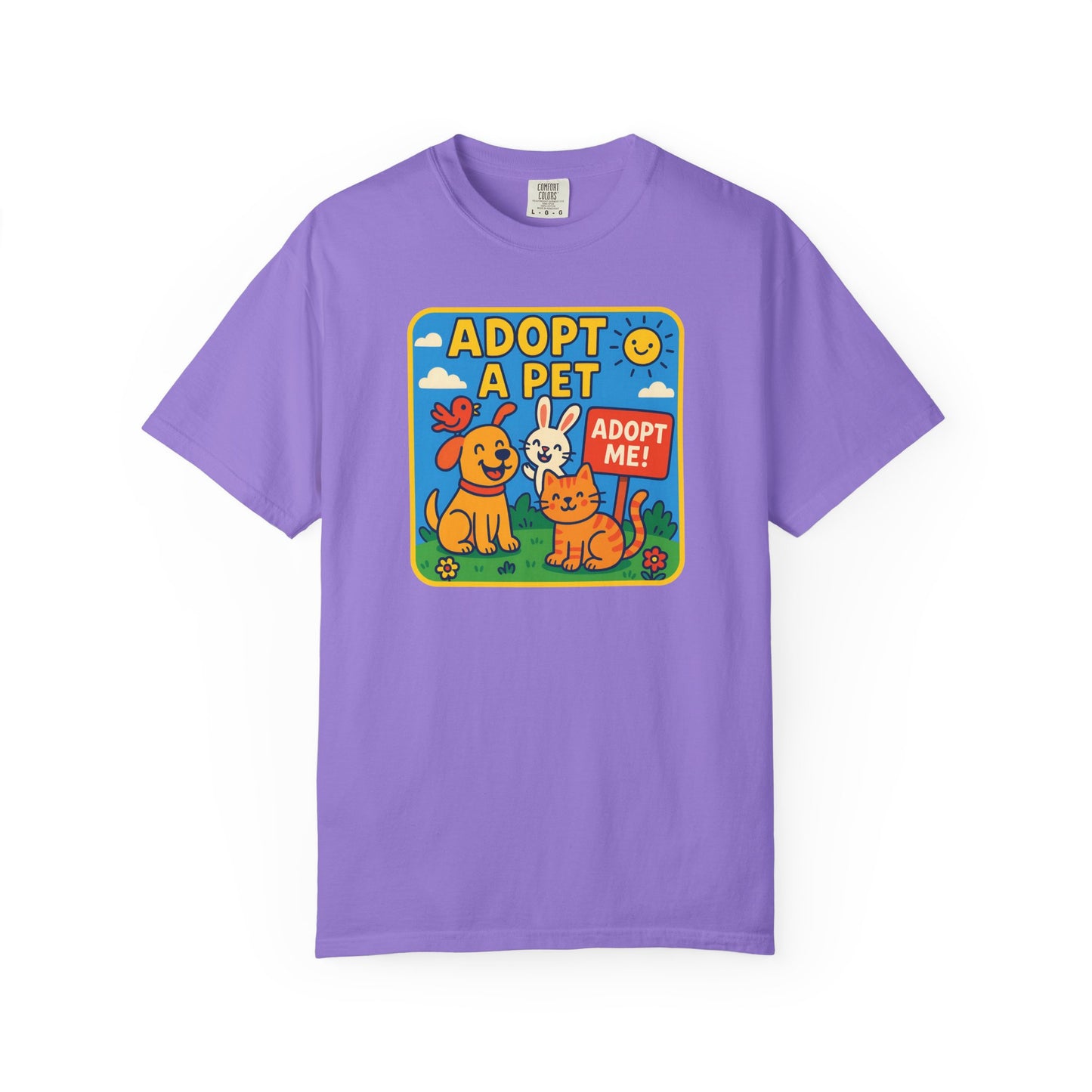 Adopt a Pet T-Shirt - Unisex Garment-Dyed Tee for Animal Lovers