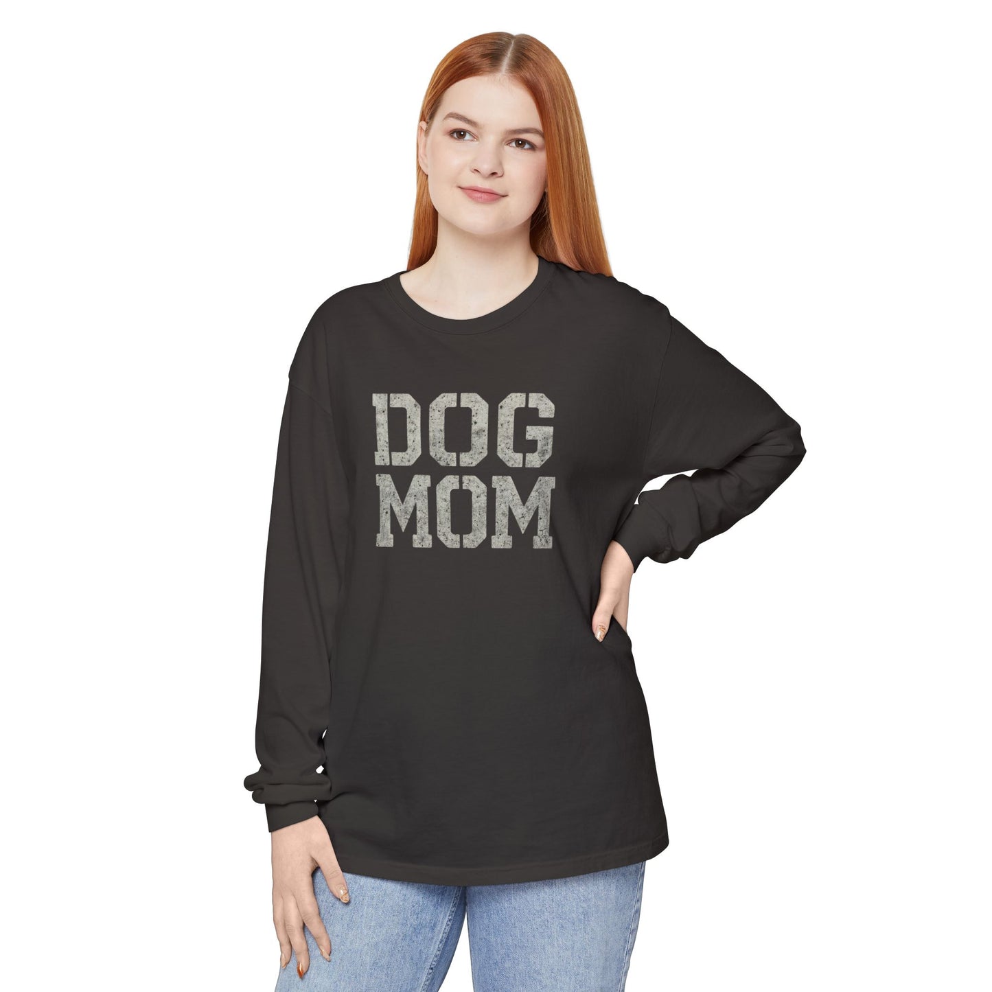 Dog Mom Long Sleeve T-Shirt, Perfect Gift for Pet Lovers, Birthday Gift, Dog Owner Apparel, Mother's Day Gift, Casual Wear