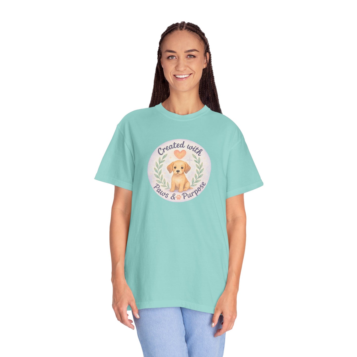 Created with Paws & Purpose T-Shirt, Pet Lover Gift, Dog Lover Apparel, Animal Rescue Support, Unique Gifts for Dog Owners