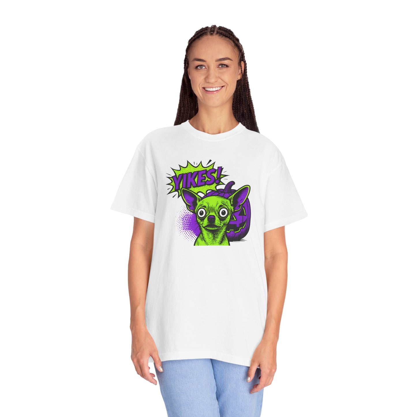 Yikes! Spooky Greens Unisex T-Shirt, Funny Halloween Shirt, Gift for Goth Lovers, Unique Graphic Tee, Statement Top