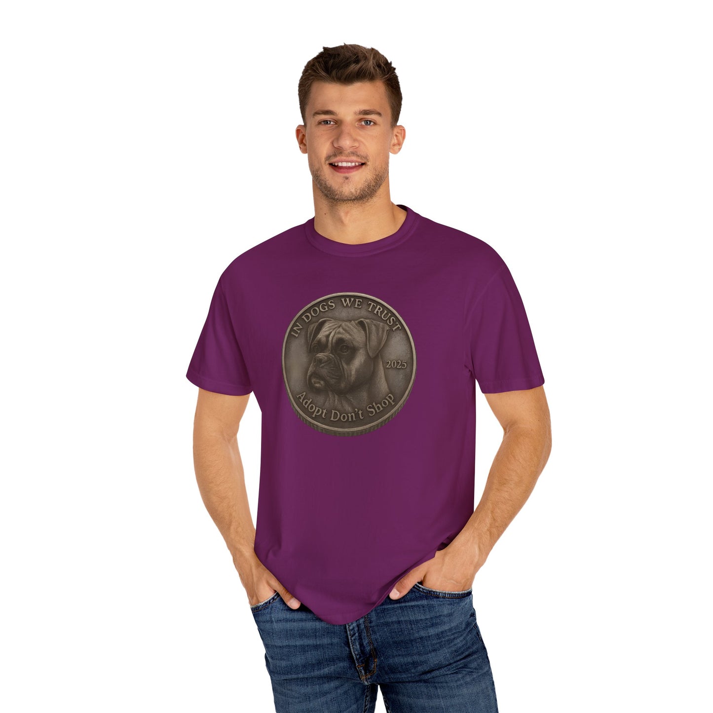 Adopt Don't Shop State Coin T-Shirt Collection - Proud Dog Breed Illustrations