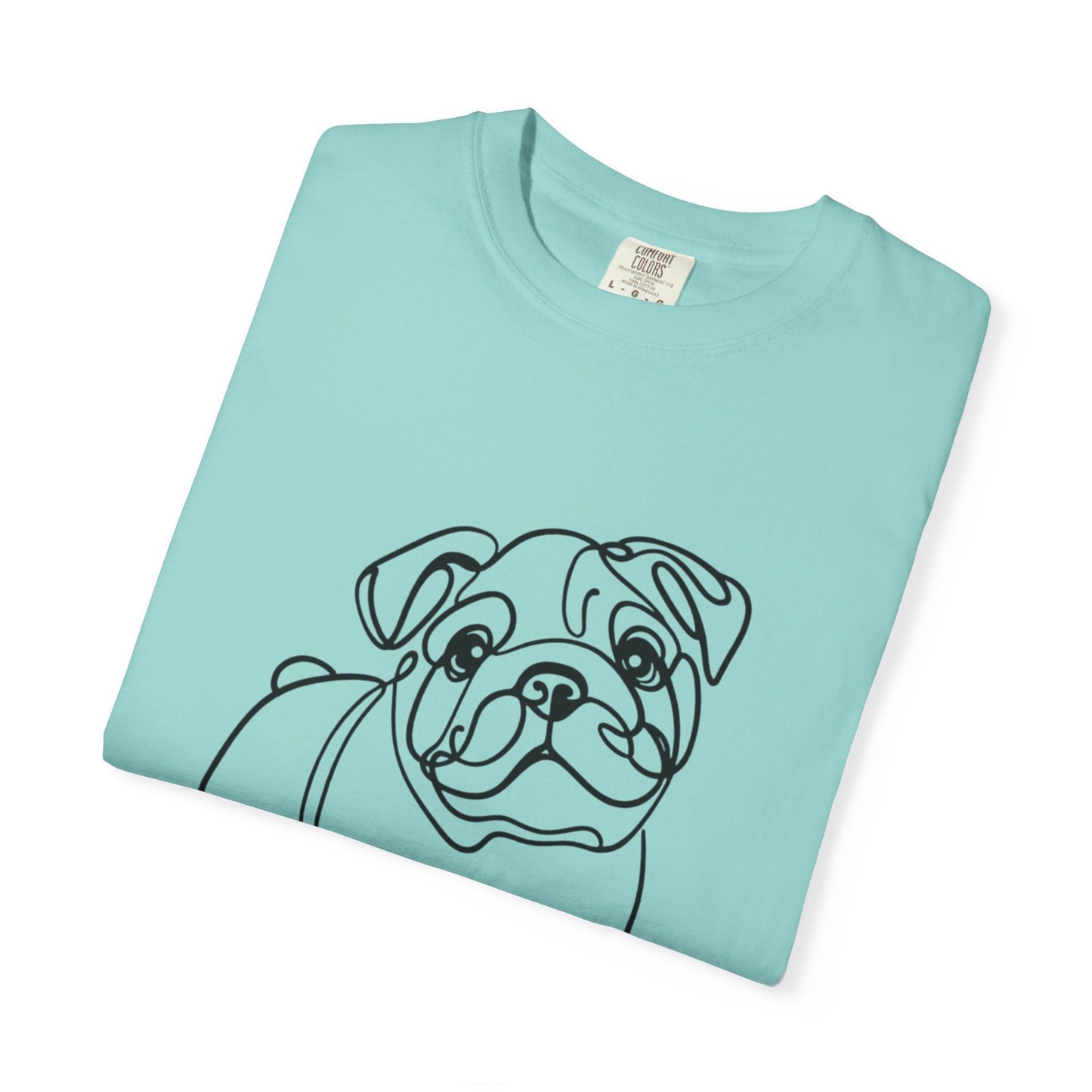 Unisex Garment-Dyed T-shirt with Minimalist Bulldog Design