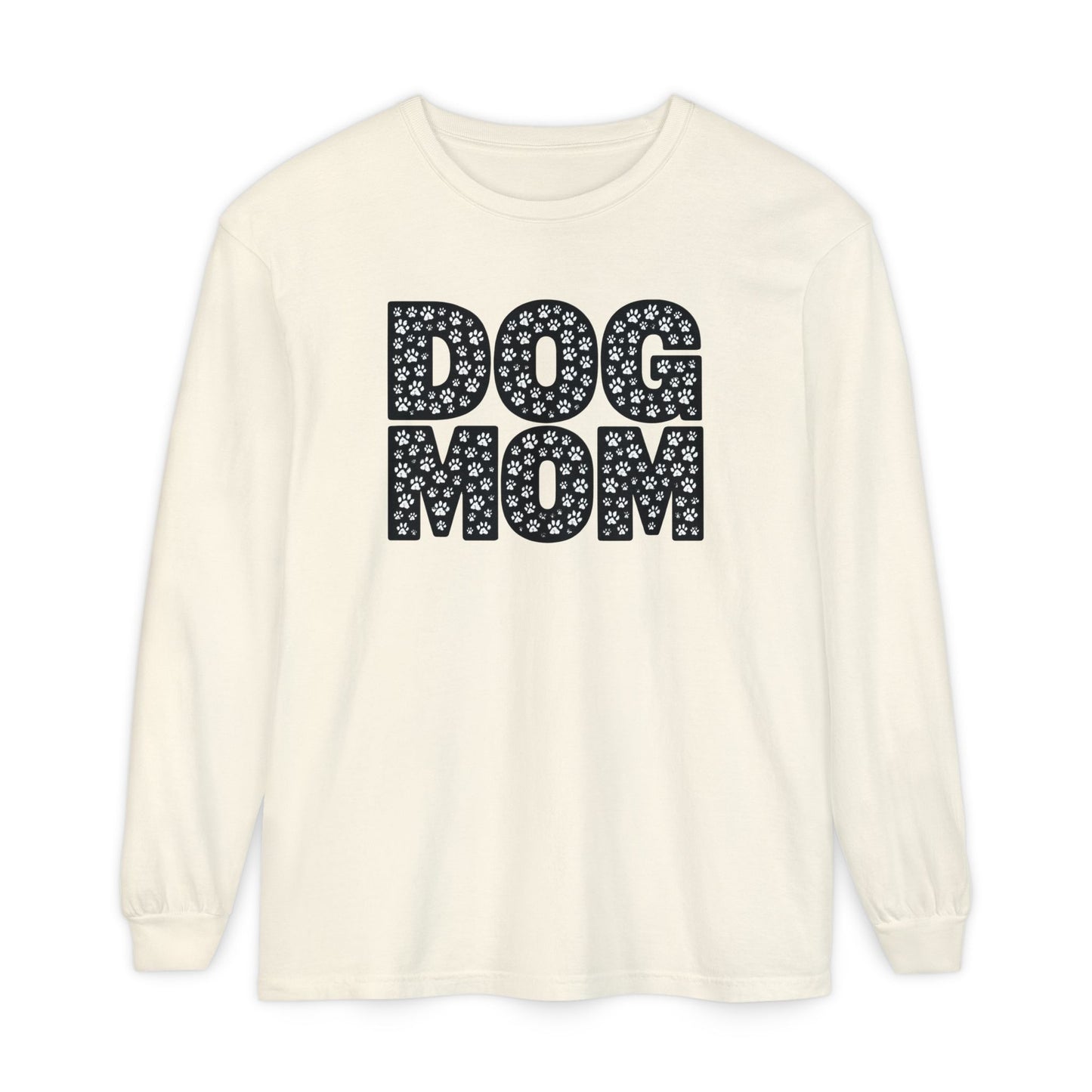 Dog Mom Long Sleeve T-Shirt, Gift for Dog Lovers, Casual Wear, Pet Owner Apparel, Mother's Day Gift, Dog Themed Fashion