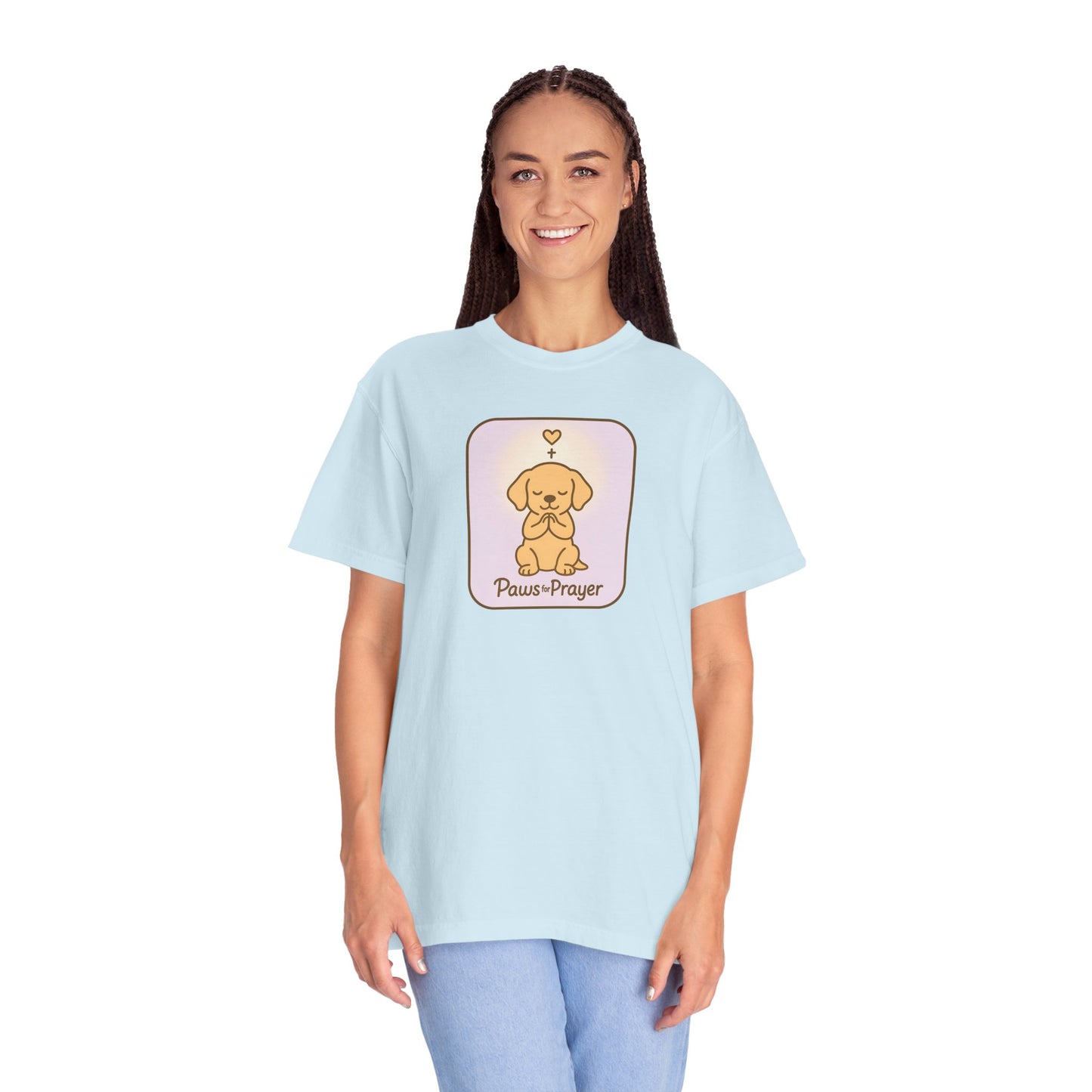Prayerful Paws Unisex T-Shirt, Dog Lover Gift, Cute Pet Tee, Animal Prayer Shirt, Casual Animal Tees, Gift for Dog Owners