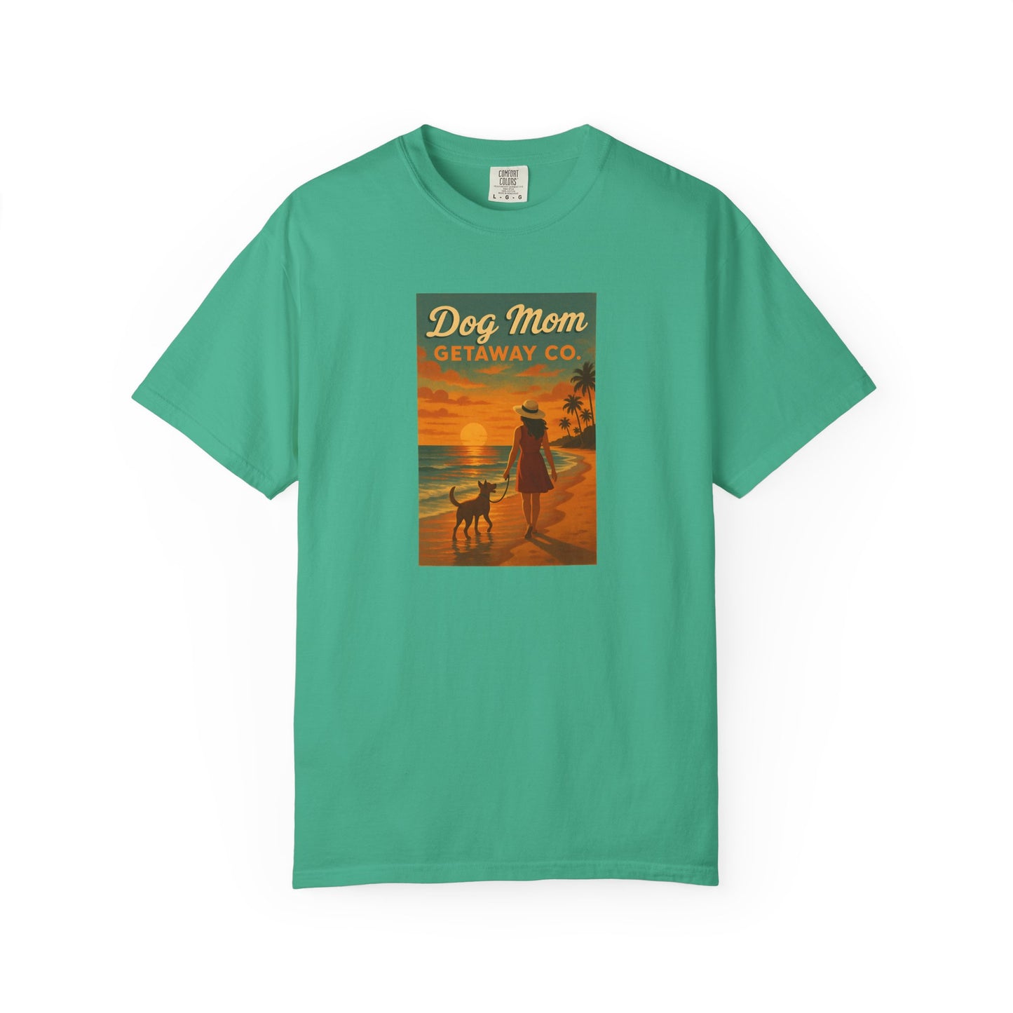 Dog Mom Sunset Tee, Unisex T-Shirt, Dog Lover Gift, Summer Vacation Shirt, Pet Parent Apparel, Casual Everyday Wear