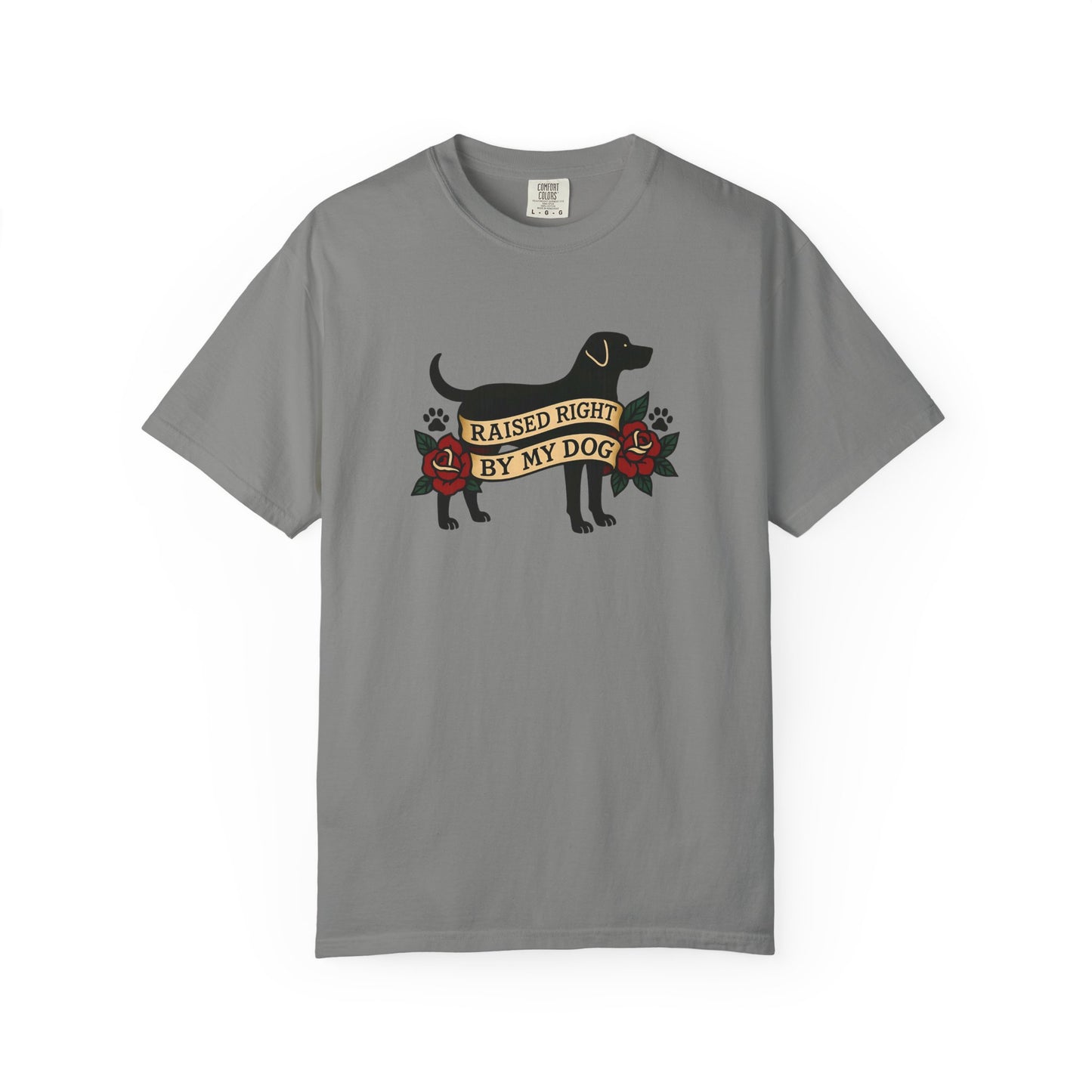 Raised Right by My Dog Tee, Unisex Pet-Themed Apparel, Gift for Dog Owners, Cute Canine Shirt