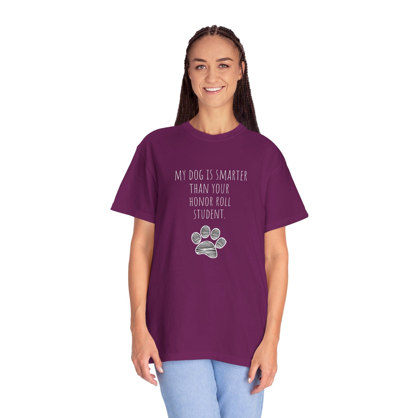 Unisex Dog Lover T-Shirt - "My Dog Is Smarter Than Your Honor Roll Student" - Perfect Gift for Pet Parents