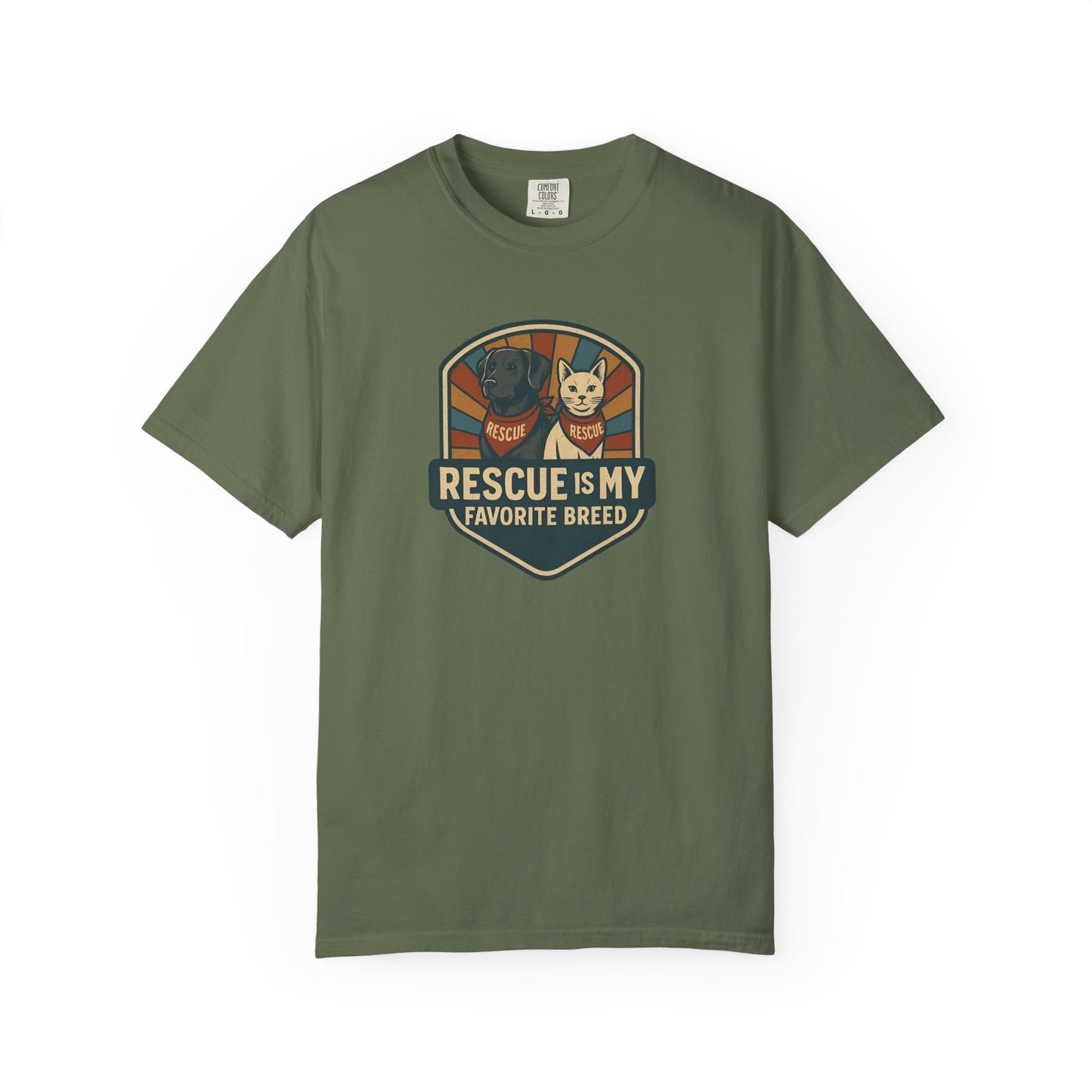 Rescue is My Favorite Breed T-Shirt, Unisex Animal Lover Tee, Pet Adoption Gift, Casual Wear, Dog Lover Shirt, Gift for Him/Her