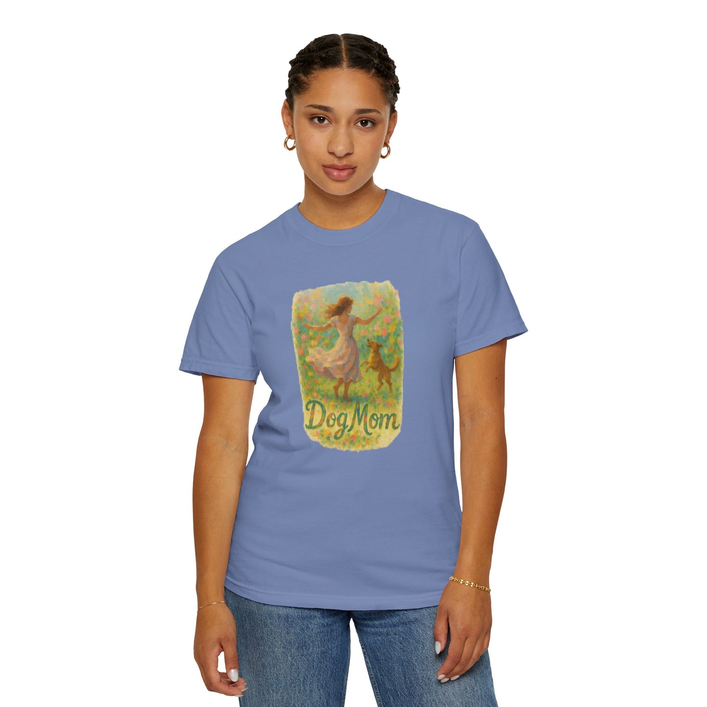 Dog Mom T-Shirt, Cute Animal Lover Tee, Gift for Pet Moms, Garment-Dyed T-Shirt, Casual Summer Shirt, Birthday Gift, Dog Lover Merchandise