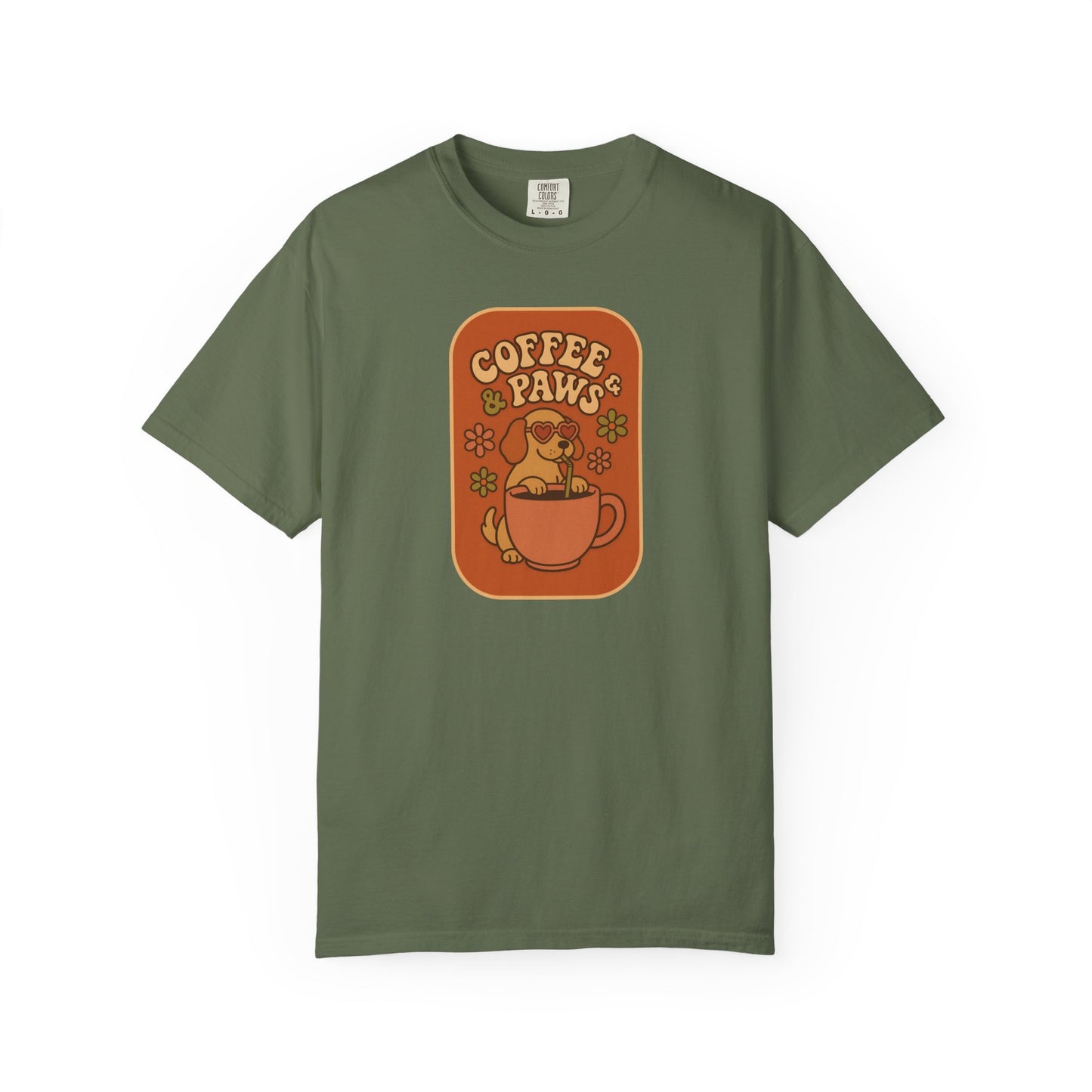 Coffee Paws Unisex T-shirt - Perfect for Dog Lovers, Casual Wear, Gift for Pet Owners, Cozy Vibe, Every Day Wear