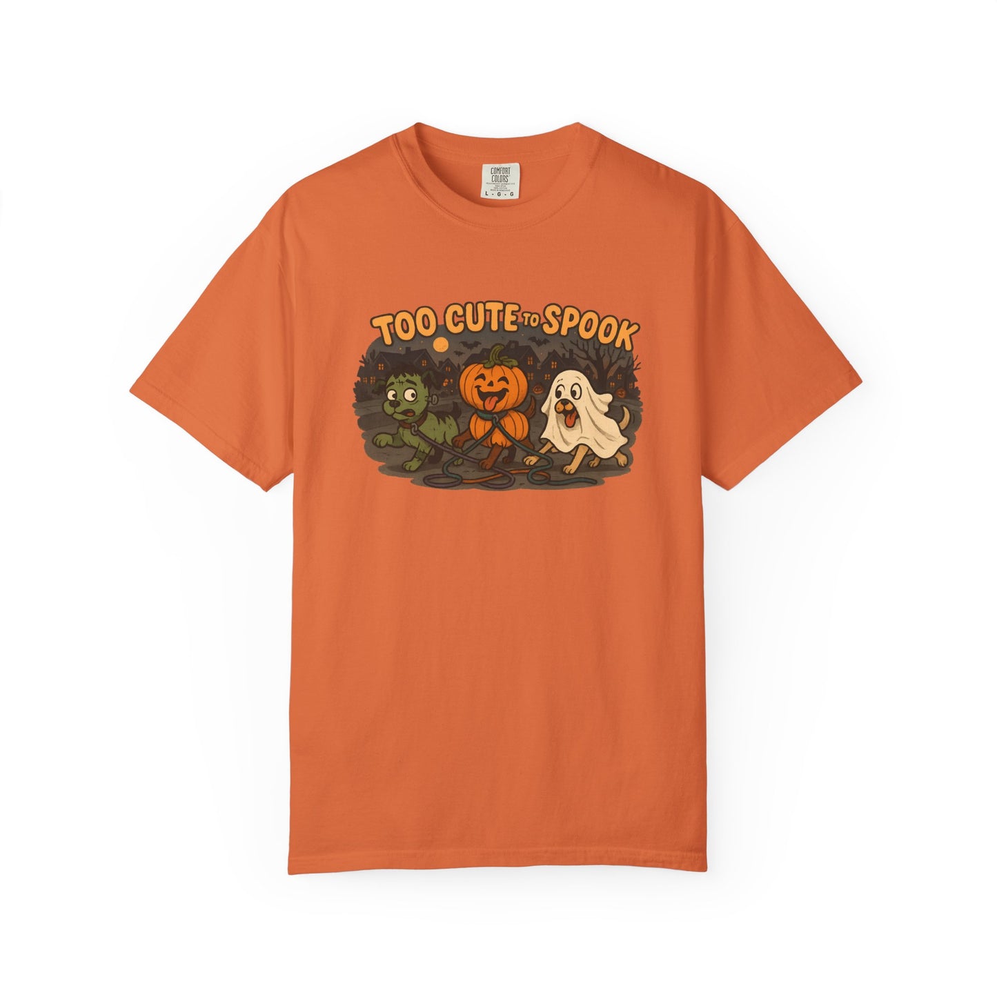 Halloween-Themed Unisex Garment-Dyed T-Shirt, Cute Spooky Tee for Fall, Perfect for Halloween Parties and Casual Wear