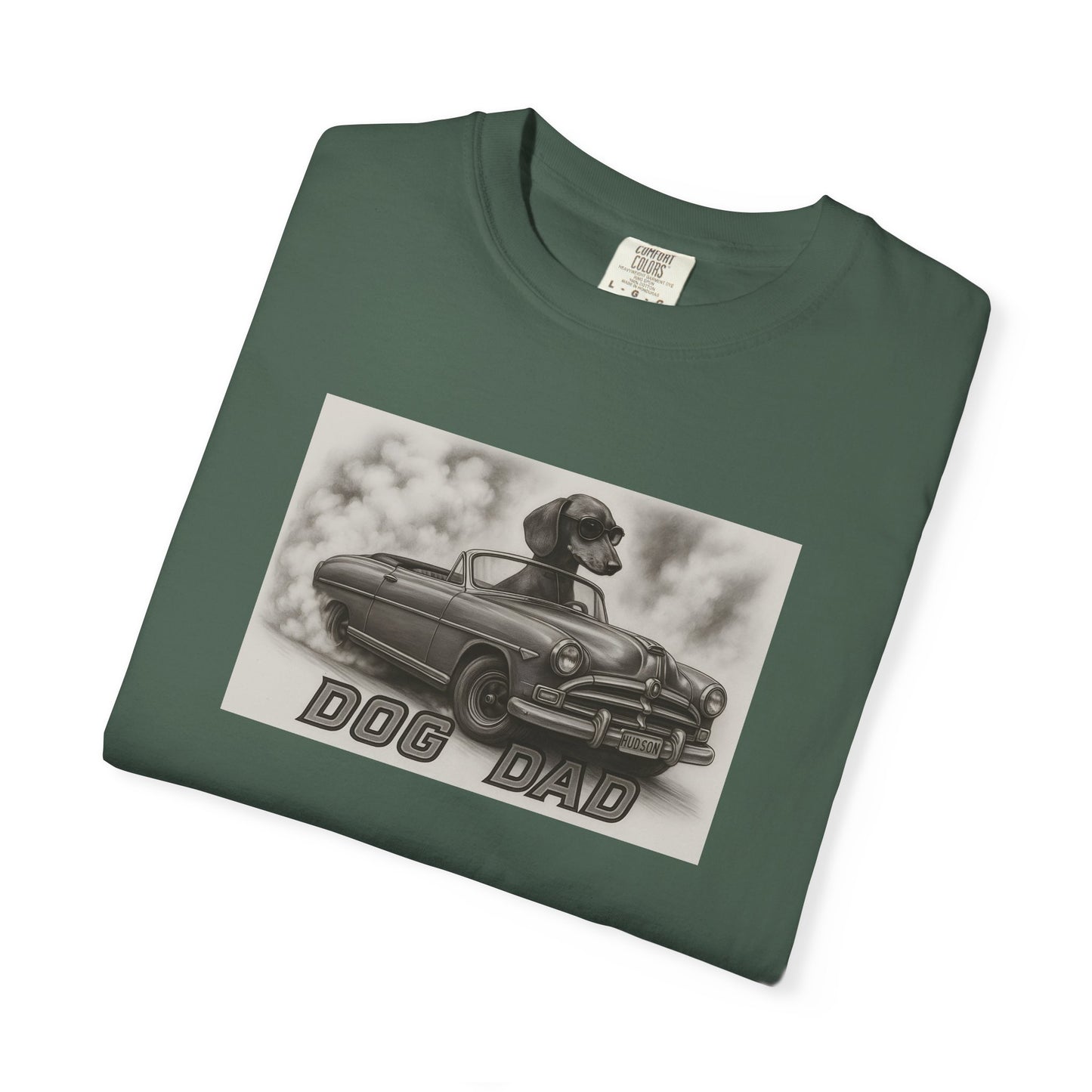 Dog Dad - Dachshund - Cool Dogs in Cool Cars T-Shirt Collection | Funny Dog Lover Apparel for Men