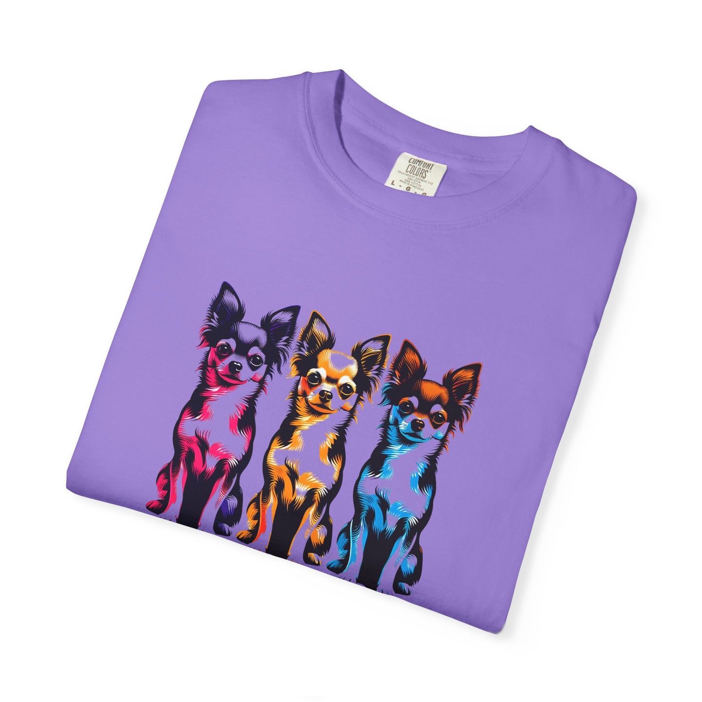 Colorful Chihuahua T-Shirt - Fun & Stylish Unisex Garment-Dyed Tee