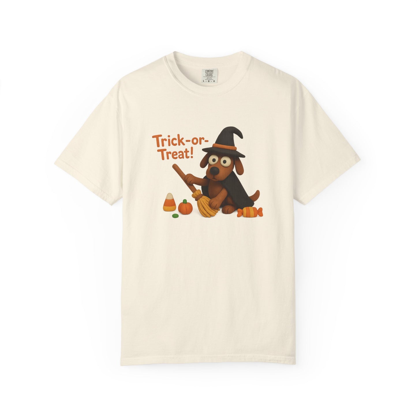 Cute Halloween Dog T-Shirt, Trick-or-Treat Shirt, Fall Apparel, Pet Lover Gift, Unisex Halloween Clothing, Animal Lover Tee