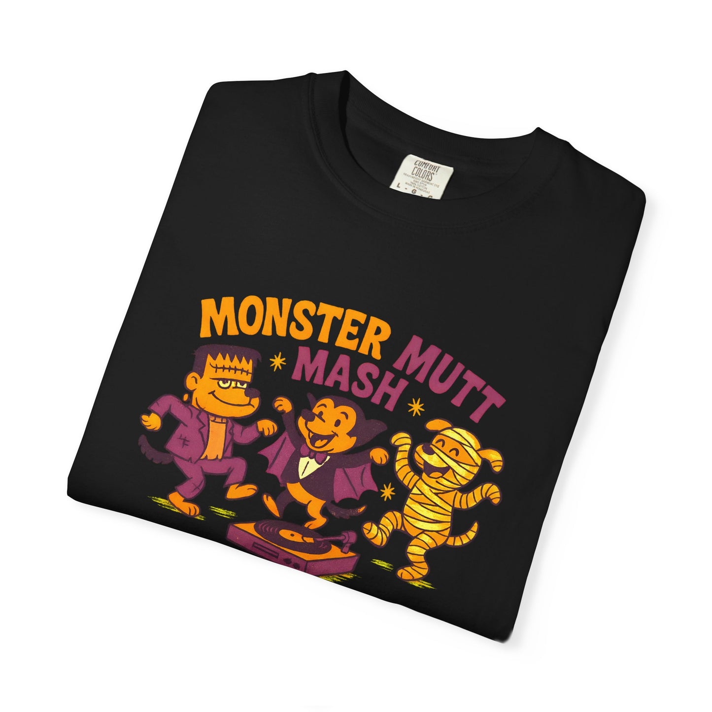Monster Mutt Mash T-Shirt, Unisex Halloween Tee, Fun Graphic Tee for Pet Lovers, Cute Dog Shirt, Spooky Season Apparel
