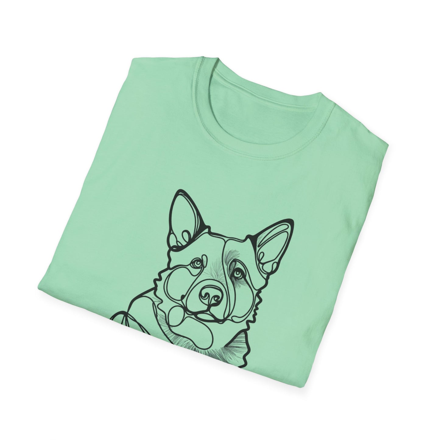 🖤 True Grit – Blue Heeler Line Art Tee – Minimalist Dog Outline Design