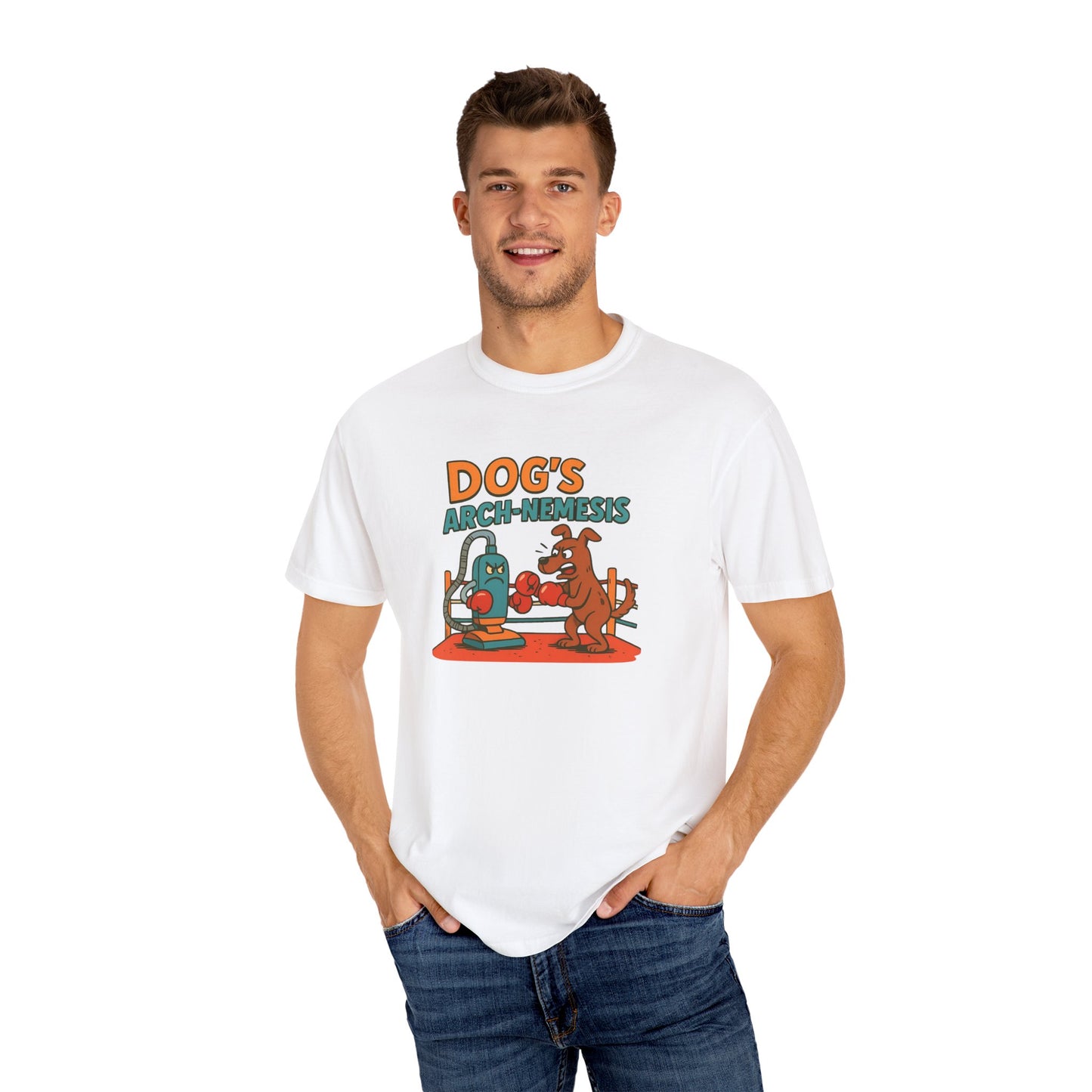 Dog's Arch-Nemesis Unisex Garment-Dyed T-Shirt | Fun Graphic Tee for Animal Lovers