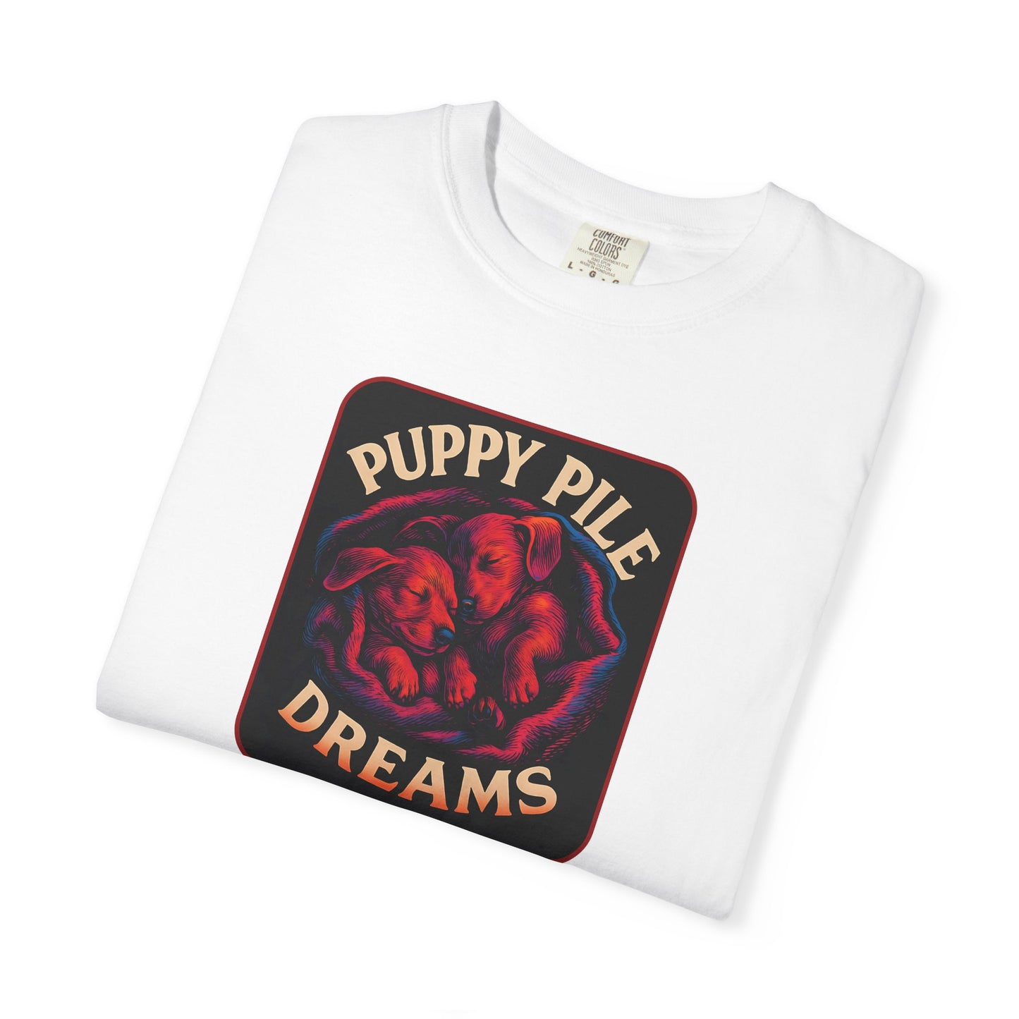 Puppy Pile Dreams T-Shirt, Unisex Tee, Dog Lover Gift, Casual Wear, Comfortable Cotton Shirt, Fun Animal Graphic Tee