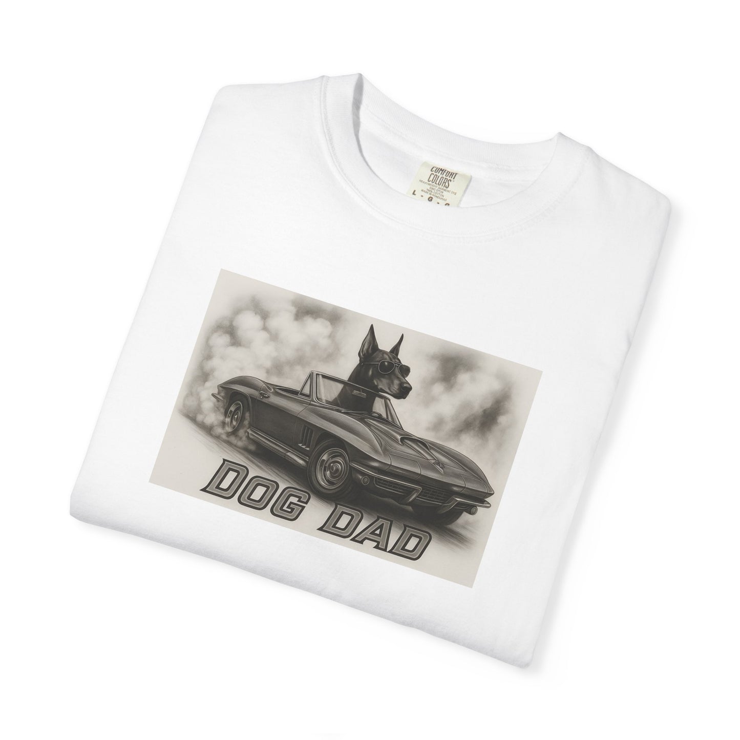 Dog Dad - Doberman - Cool Dogs in Cool Cars T-Shirt Collection | Funny Dog Lover Apparel for Men