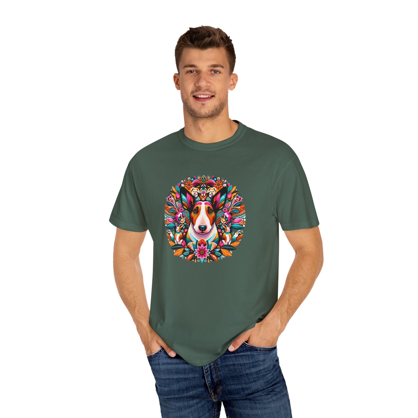 Colorful Dog Lover T-Shirt | Unisex Garment-Dyed Tee
