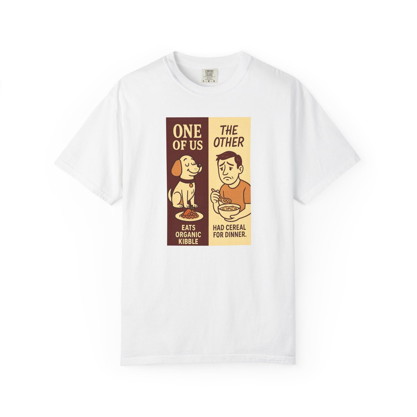 Organic Kibble T-Shirt, Funny Pet Lover Tee, Casual Unisex Apparel, Dog and Cat Humor, Gift for Animal Lovers