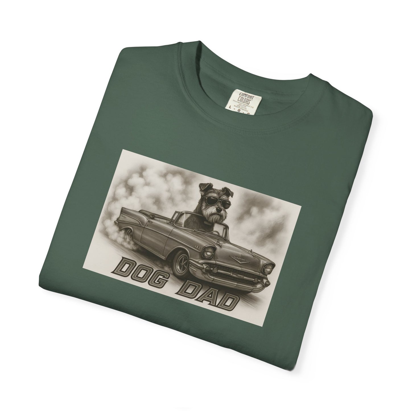 Dog Dad - Miniature Schnauzer - Cool Dogs in Cool Cars T-Shirt Collection | Funny Dog Lover Apparel for Men