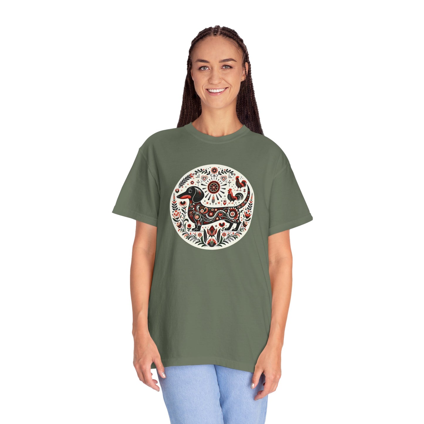 Artistic Animal Print T-Shirt - Unisex Garment-Dyed Tee for Nature Lovers, Festivals, Boho Style, Gift Idea, Everyday Wear