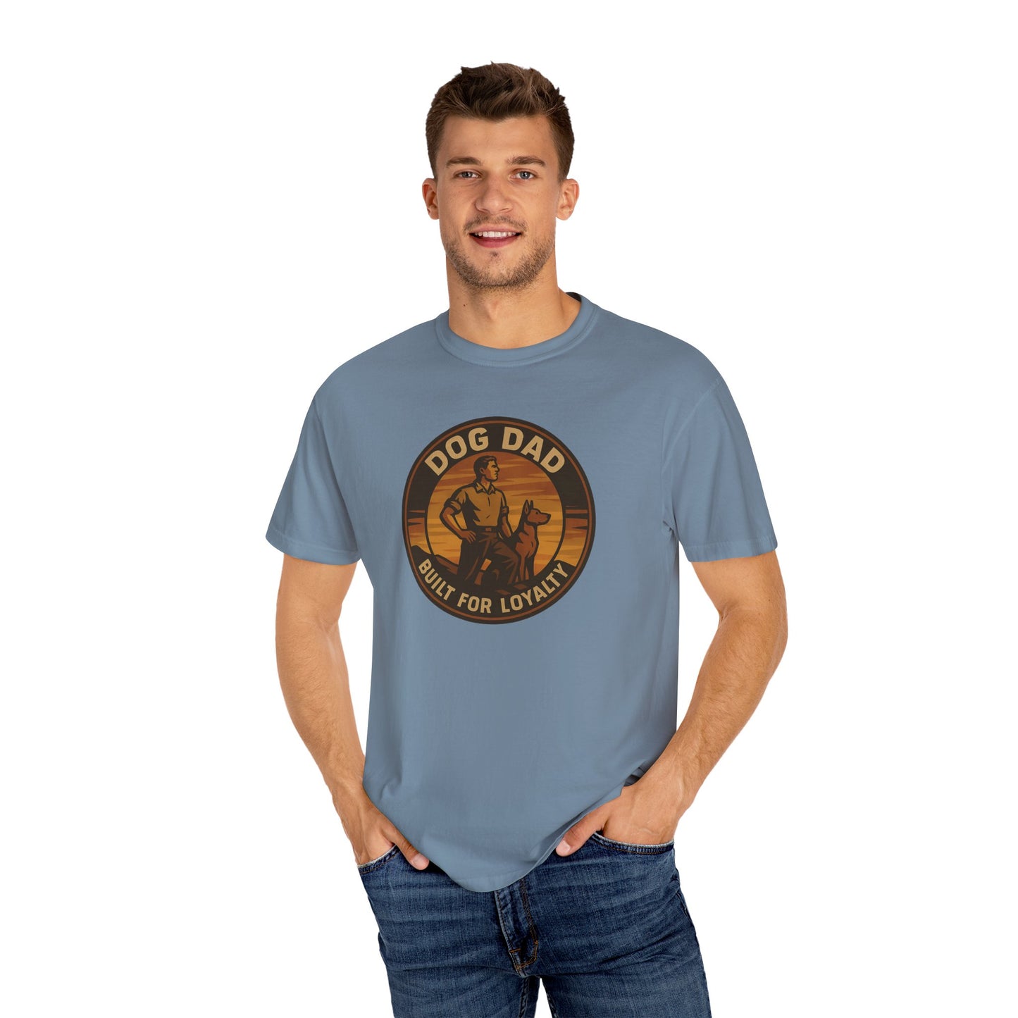 Dog Dad Garment-Dyed T-Shirt, Perfect for Pet Lovers, Gifts for Father's Day, Casual Wear, Outdoor Activities