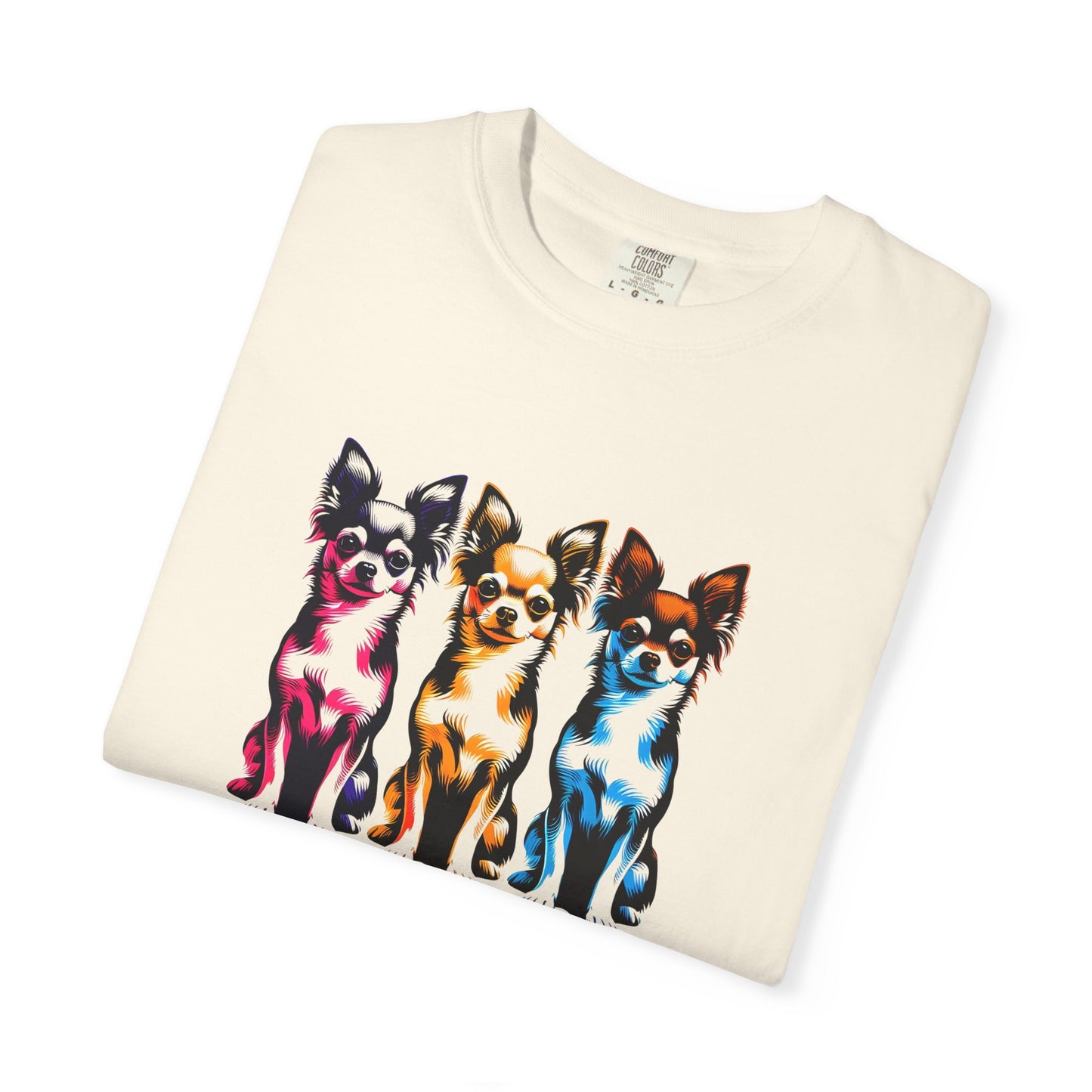 Colorful Chihuahua T-Shirt - Fun & Stylish Unisex Garment-Dyed Tee