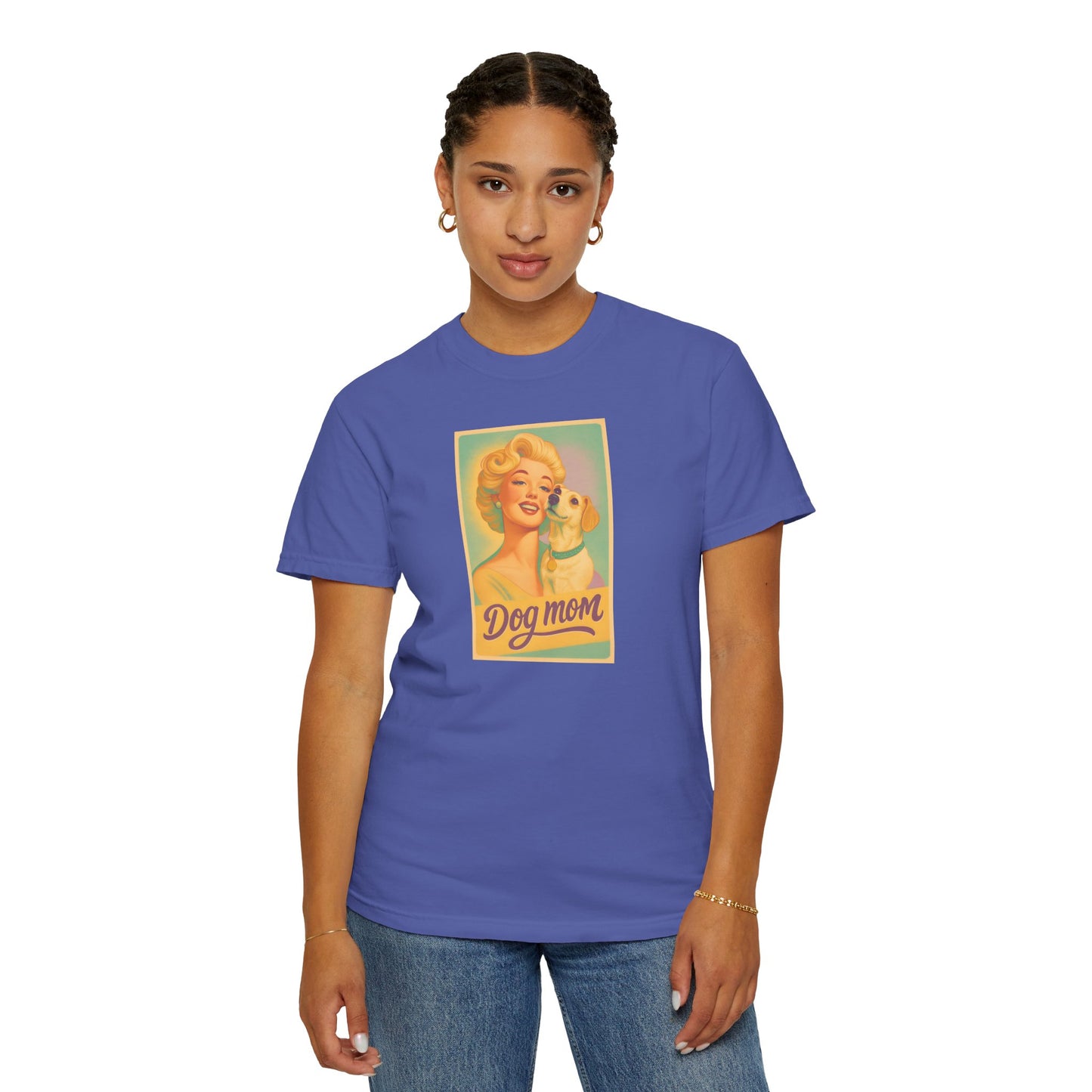 Vintage Dog Mom T-shirt - Unisex Garment-Dyed Tee for Dog Lovers