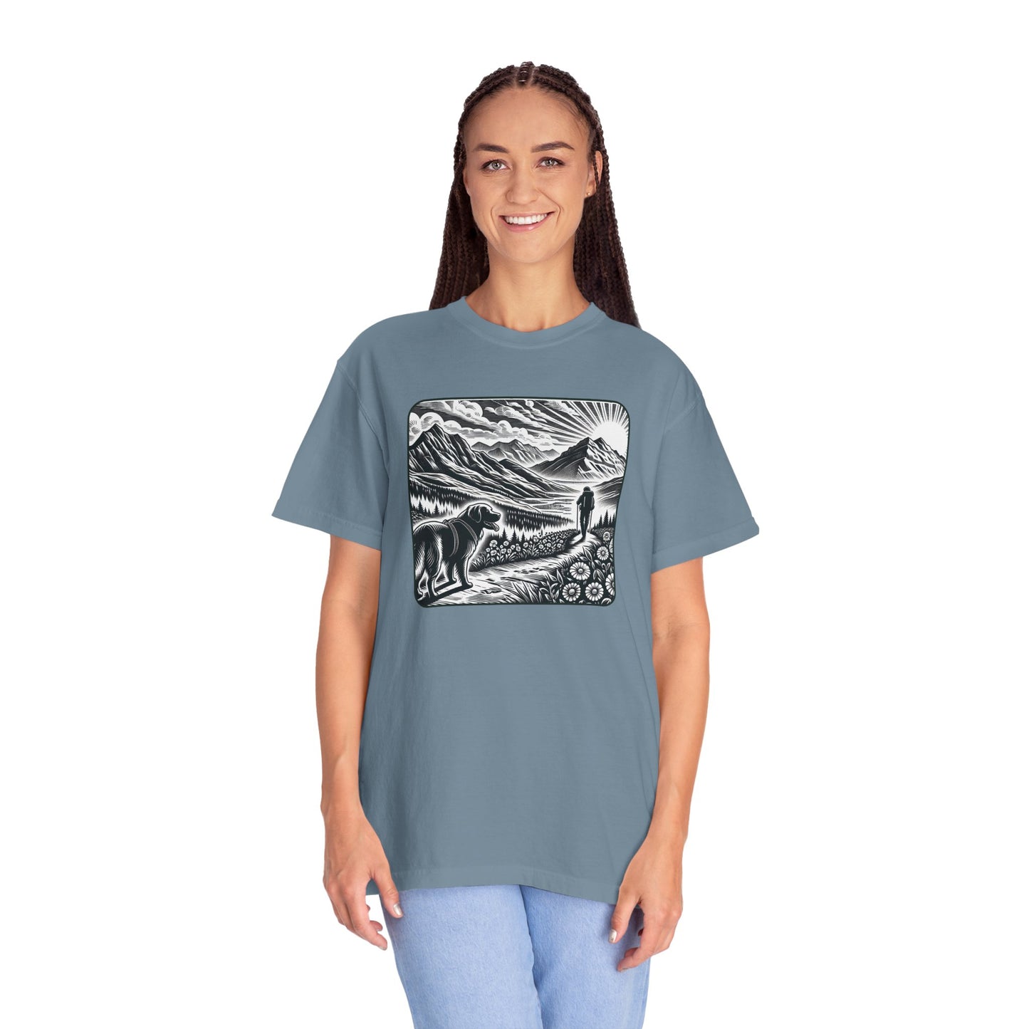 Hiker Unisex Garment-Dyed T-Shirt with Nature Design - Perfect for Outdoor Lovers