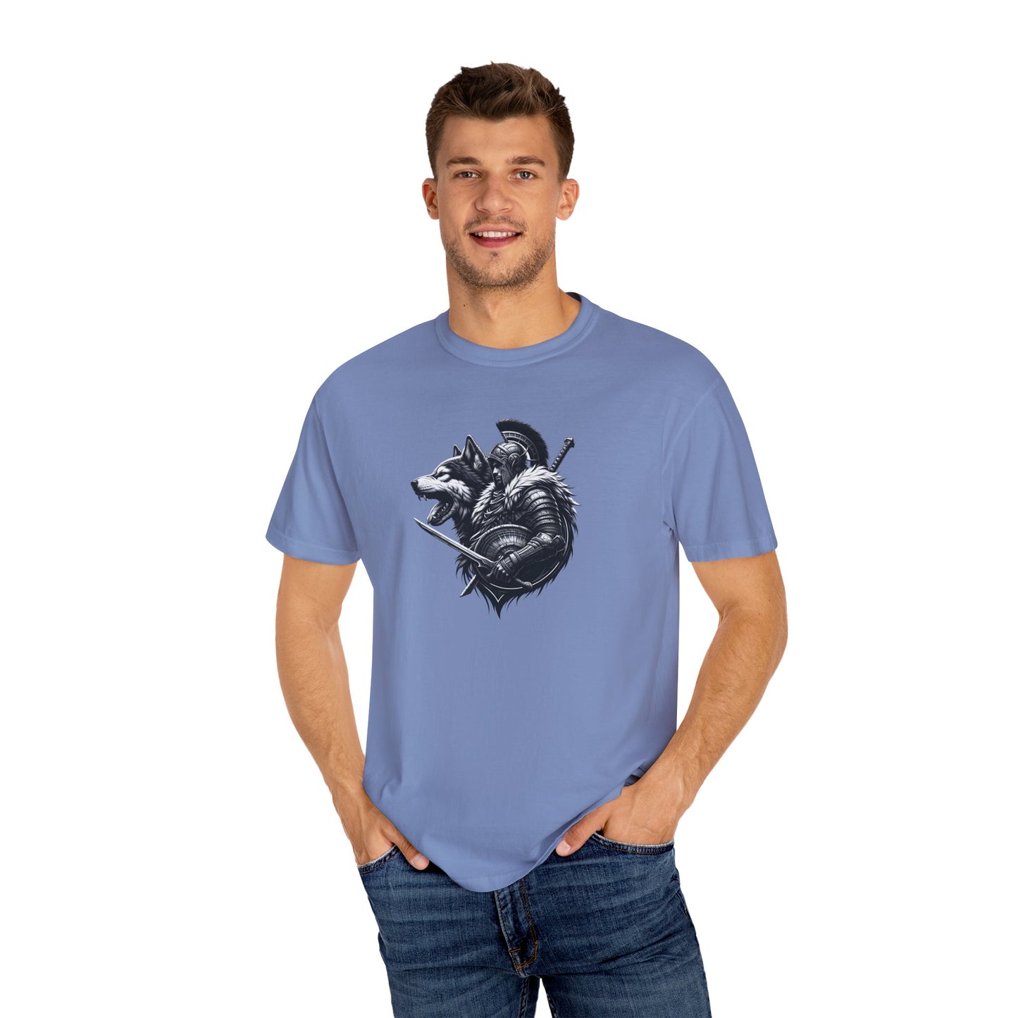 Wolf Warrior Unisex Garment-Dyed T-shirt - Perfect for Nature Lovers and Adventure Seekers
