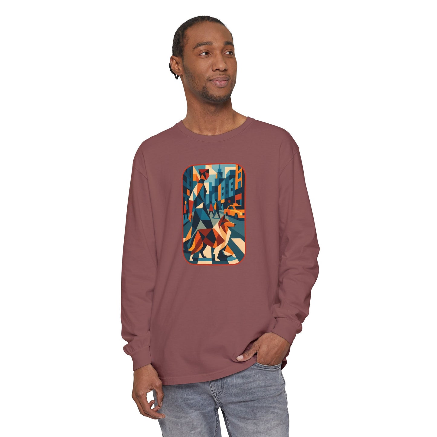 City Walk Tee for Animal Lovers, Casual Wear, Gift for Him/Her, Art-Inspired Apparel, Unique Artwork T-Shirt