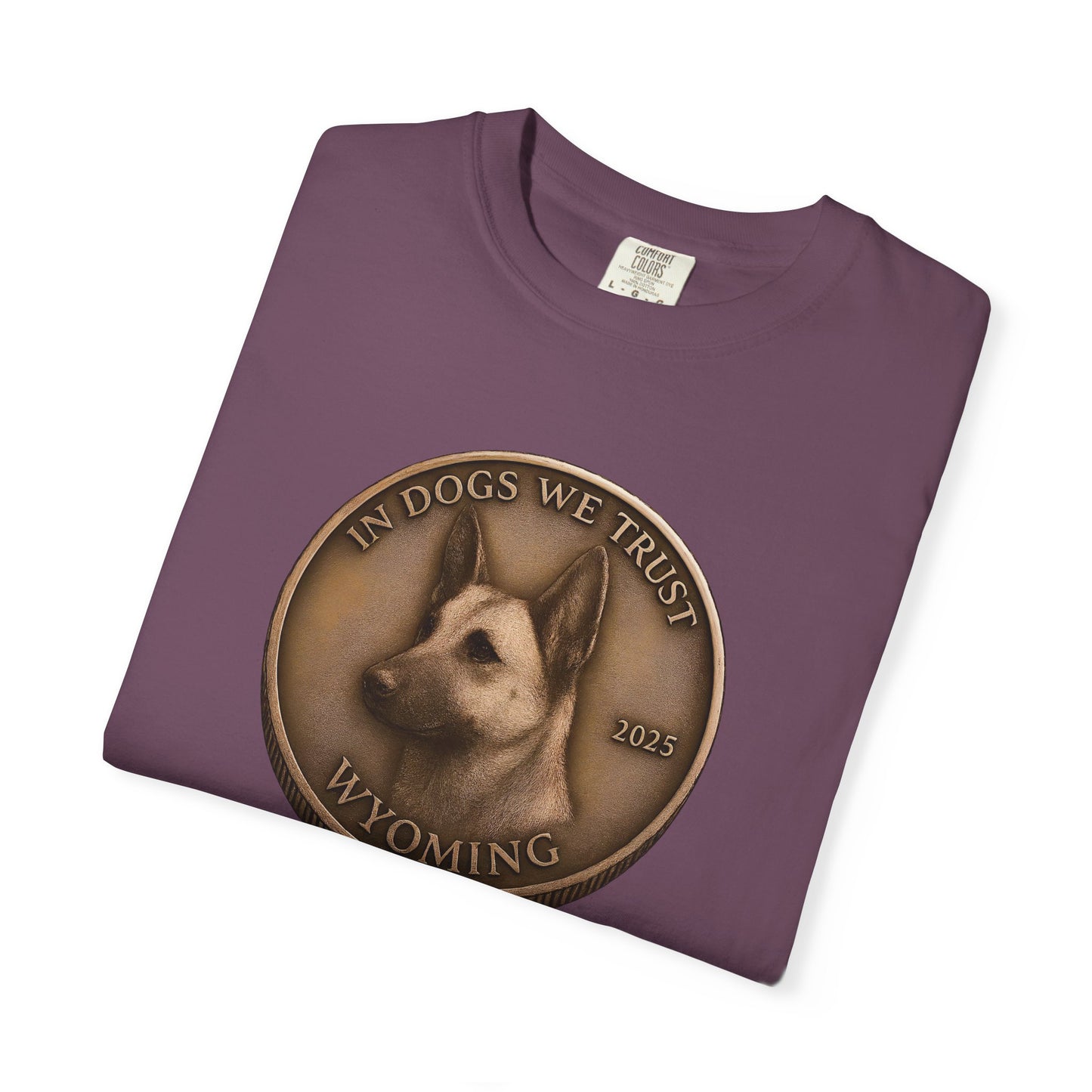 Wyoming State Coin T-Shirt Collection - Proud Dog Breed Illustrations