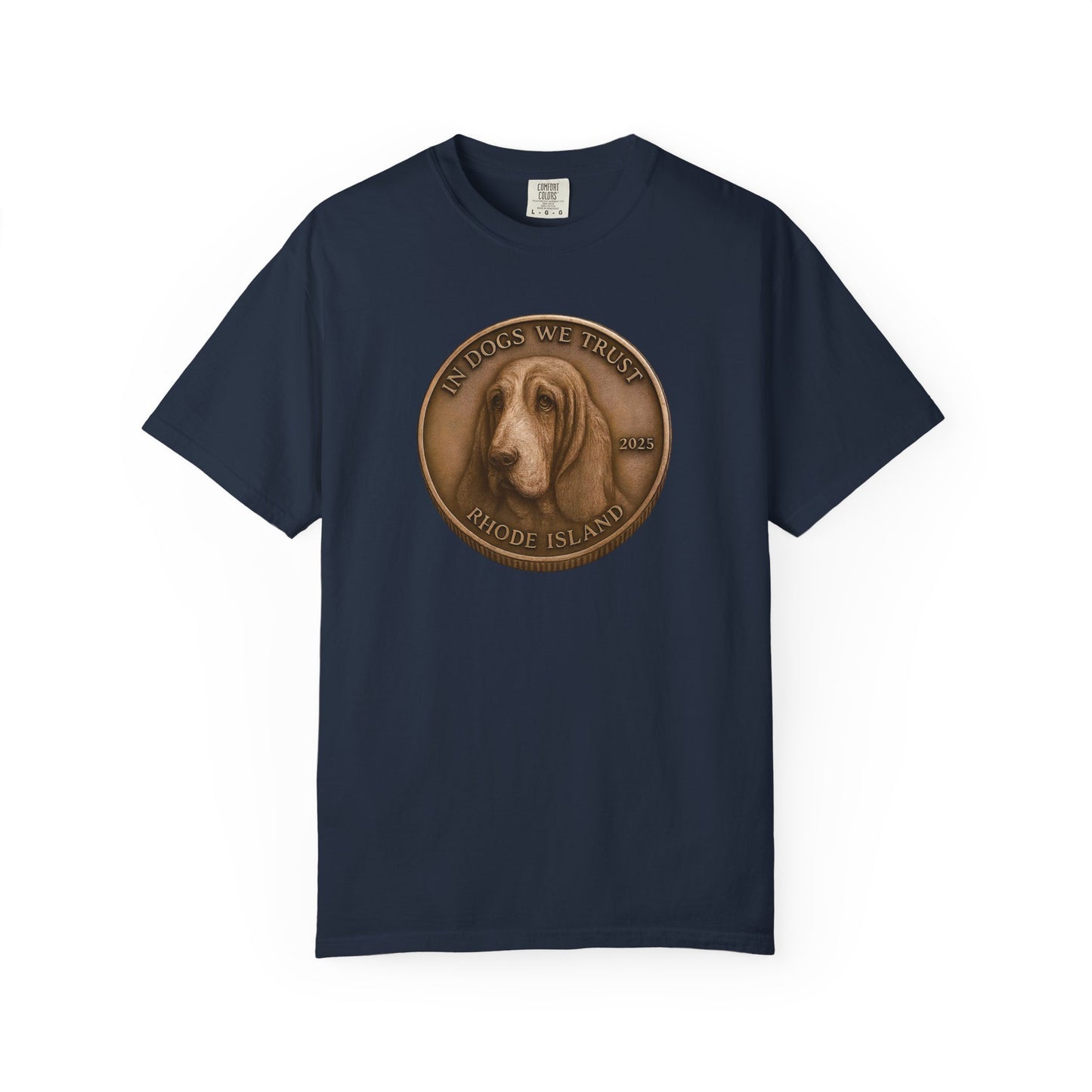 Rhode Island State Coin T-Shirt Collection - Proud Dog Breed Illustrations