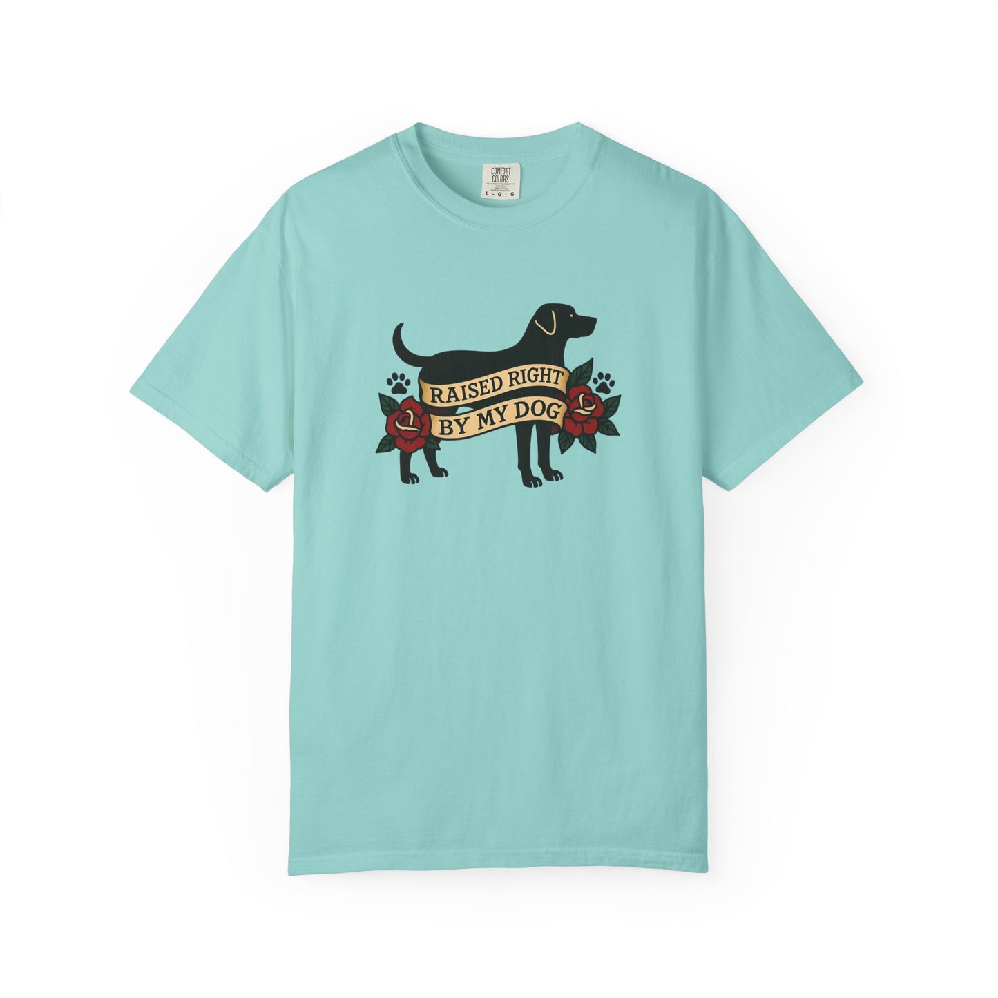 Raised Right by My Dog Tee, Unisex Pet-Themed Apparel, Gift for Dog Owners, Cute Canine Shirt