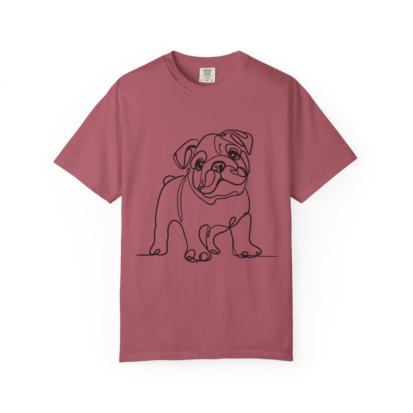 Unisex Garment-Dyed T-shirt with Minimalist Bulldog Design