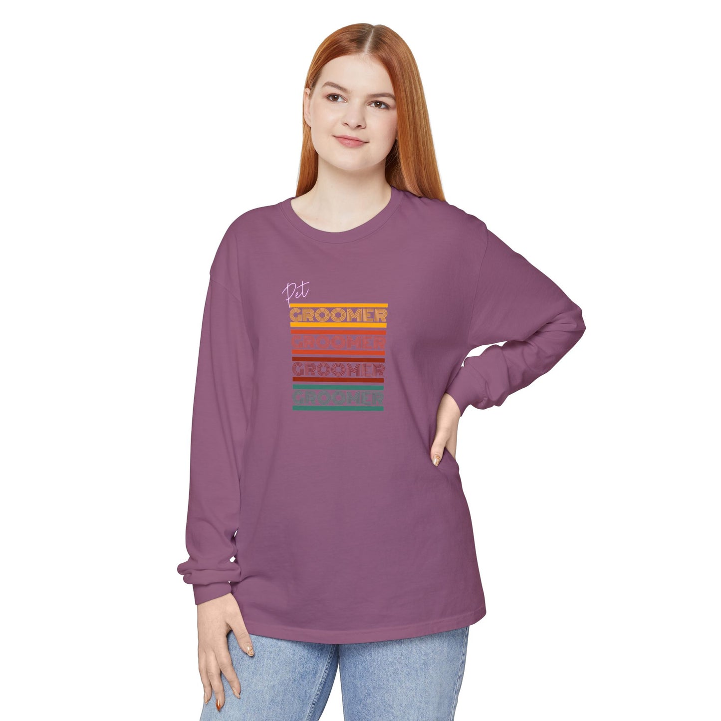 Unisex Long Sleeve T-Shirt - Retro Groomer Graphic Tee