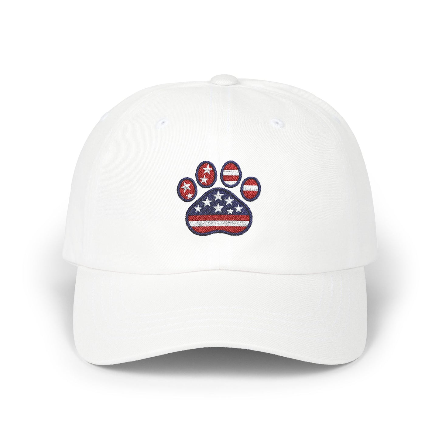 Dad Cap Patriotic American Flag Pawprint