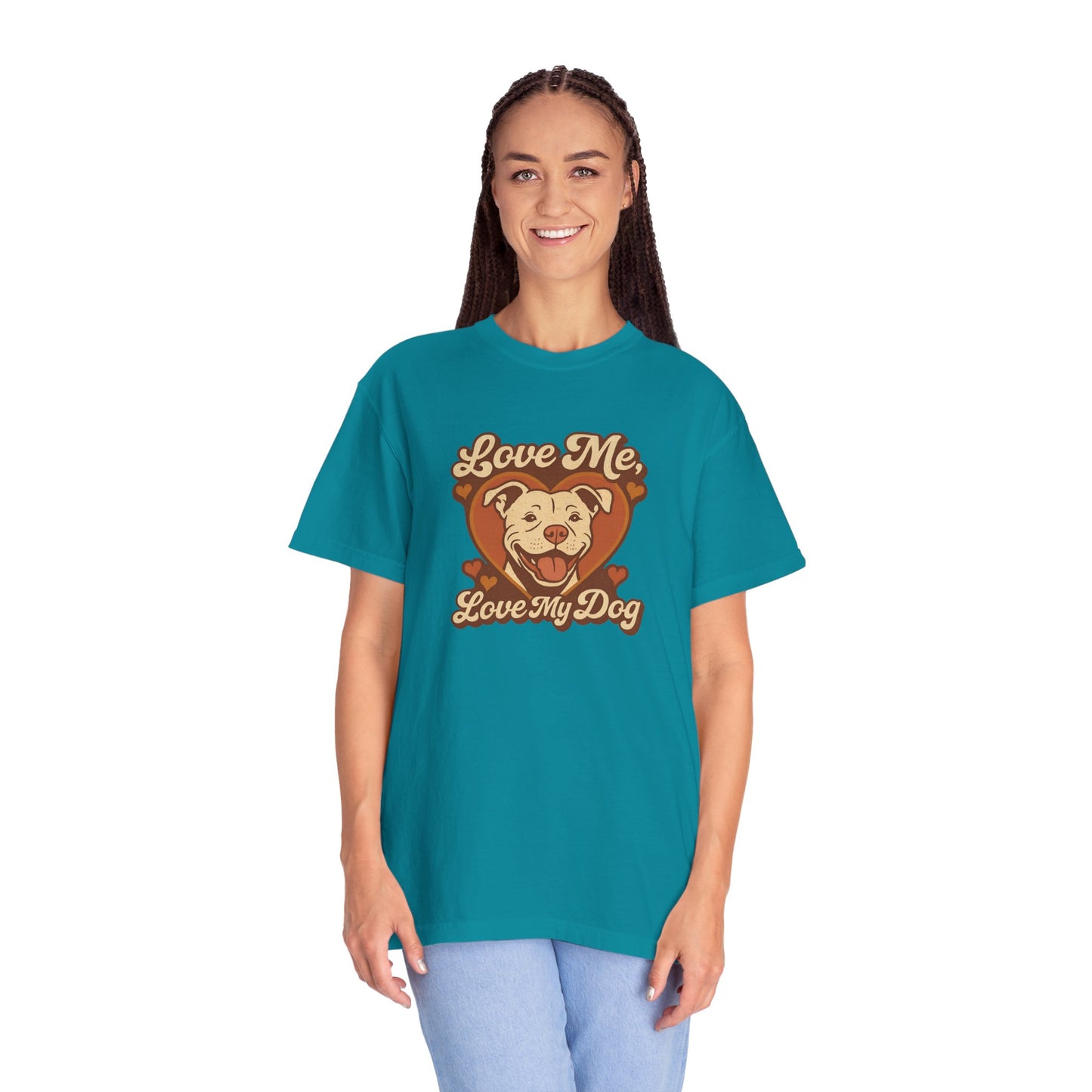Love My Dog Unisex Garment-Dyed T-Shirt, Dog Lover Gift, Animal Rescue T-Shirt, Pet Appreciation Shirt, Animal Lover Apparel