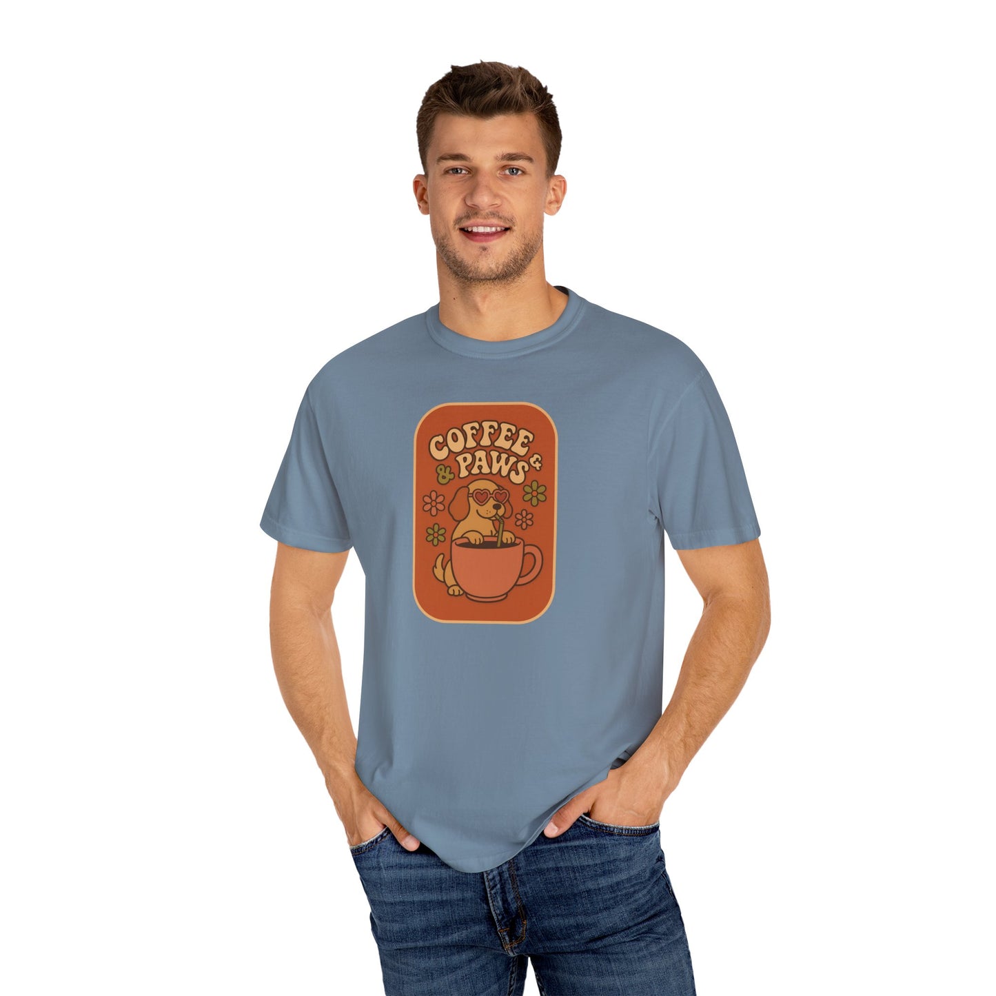 Coffee Paws Unisex T-shirt - Perfect for Dog Lovers, Casual Wear, Gift for Pet Owners, Cozy Vibe, Every Day Wear