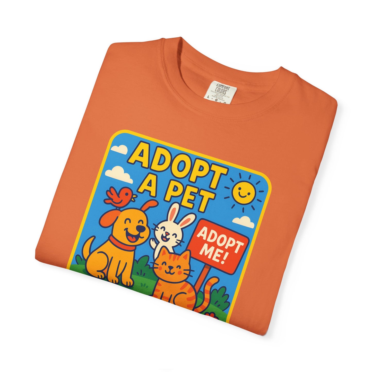 Adopt a Pet T-Shirt - Unisex Garment-Dyed Tee for Animal Lovers