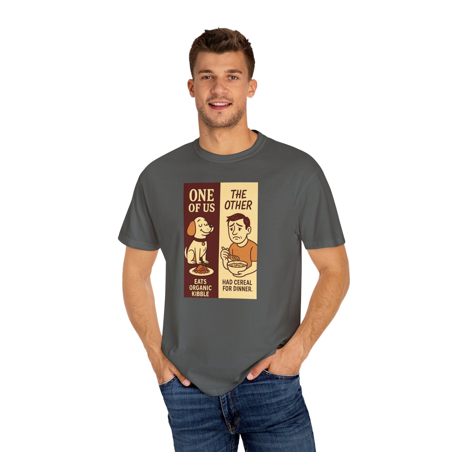 Organic Kibble T-Shirt, Funny Pet Lover Tee, Casual Unisex Apparel, Dog and Cat Humor, Gift for Animal Lovers