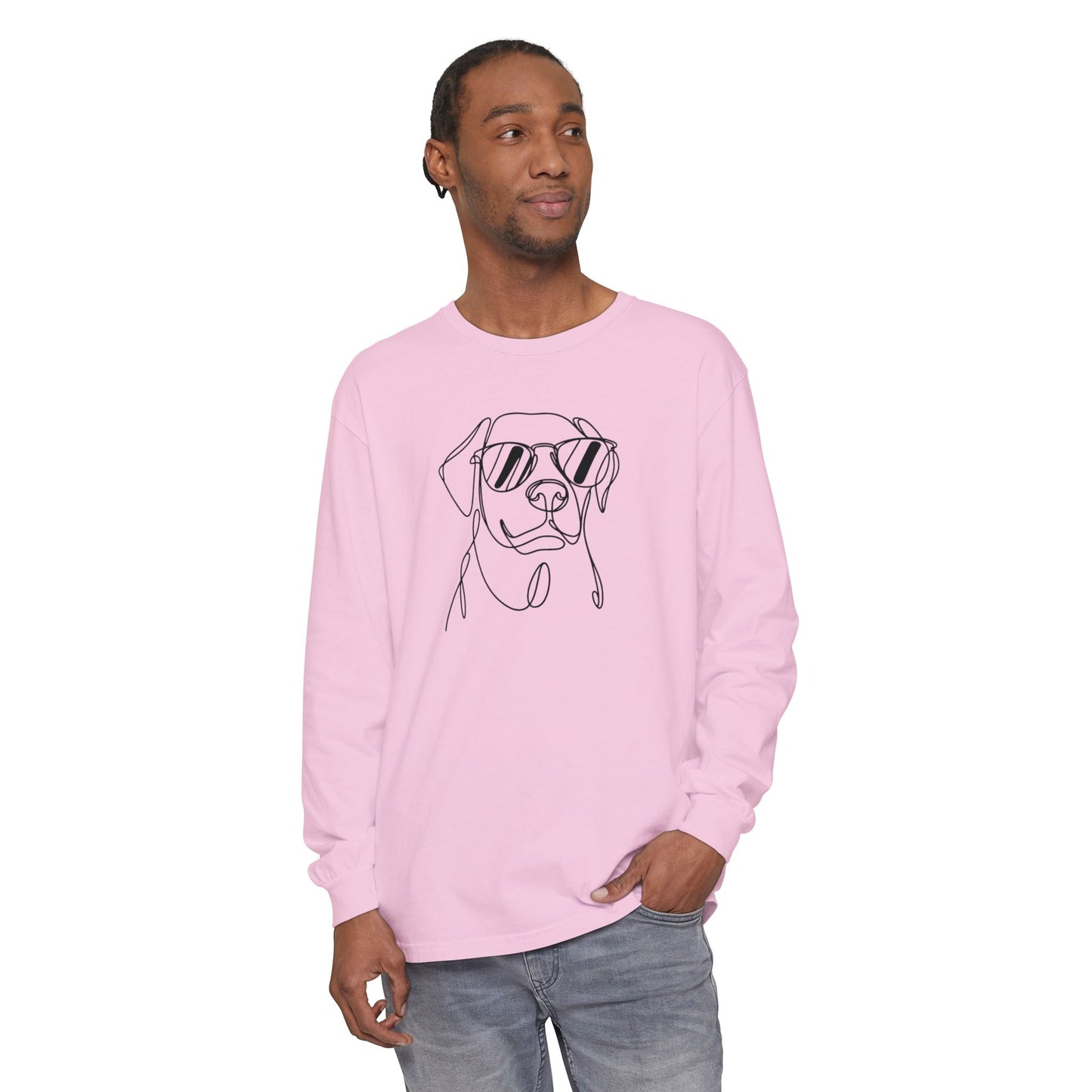 Cool Dog Long Sleeve T-Shirt | Unisex Garment-Dyed Tee