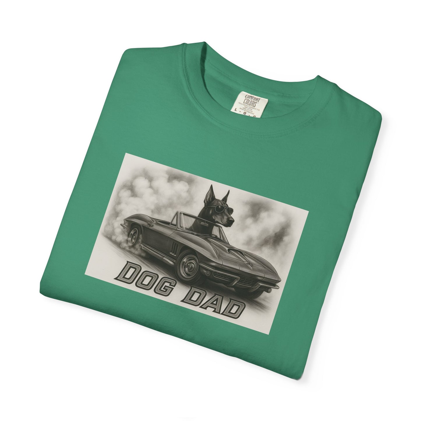 Dog Dad - Doberman - Cool Dogs in Cool Cars T-Shirt Collection | Funny Dog Lover Apparel for Men