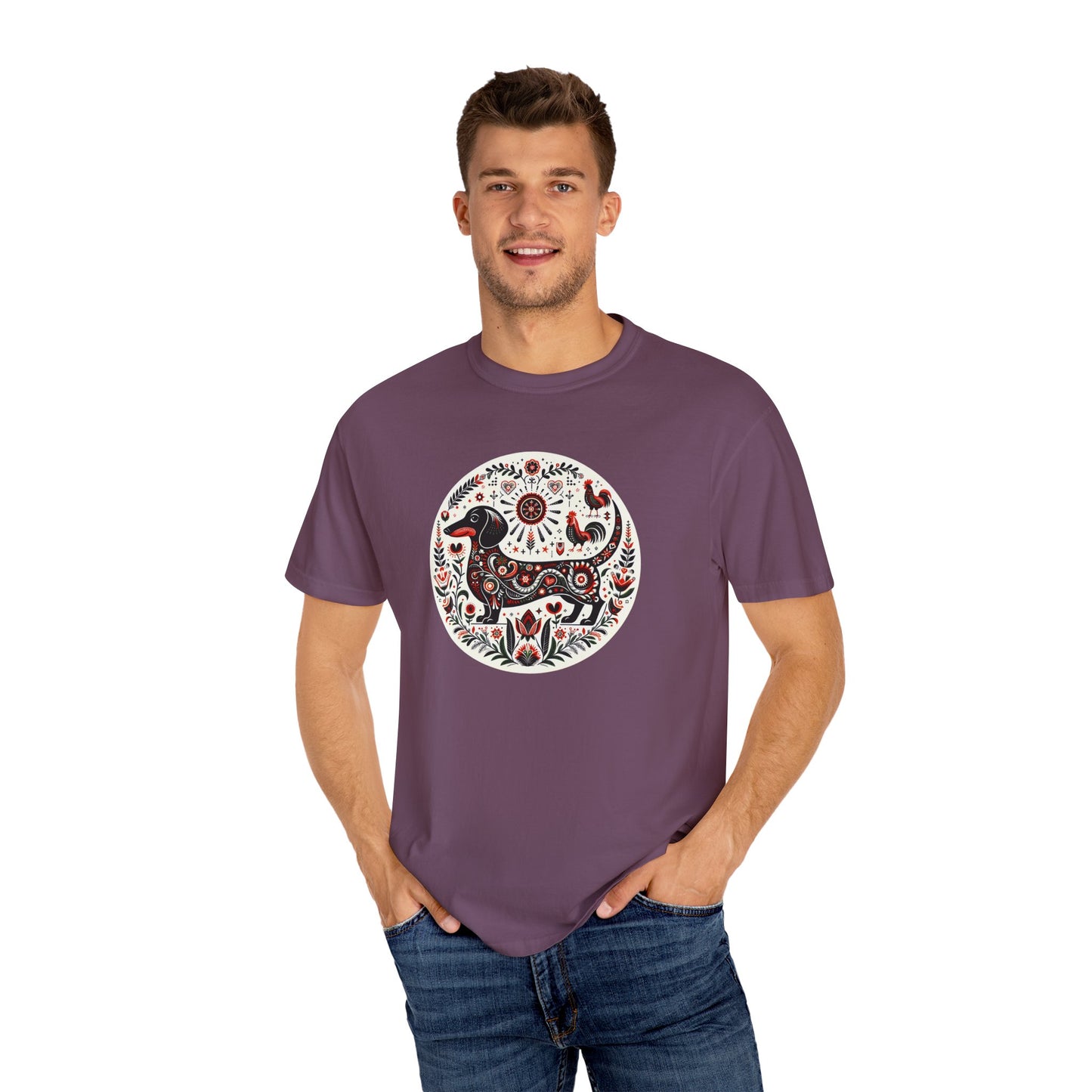 Artistic Animal Print T-Shirt - Unisex Garment-Dyed Tee for Nature Lovers, Festivals, Boho Style, Gift Idea, Everyday Wear