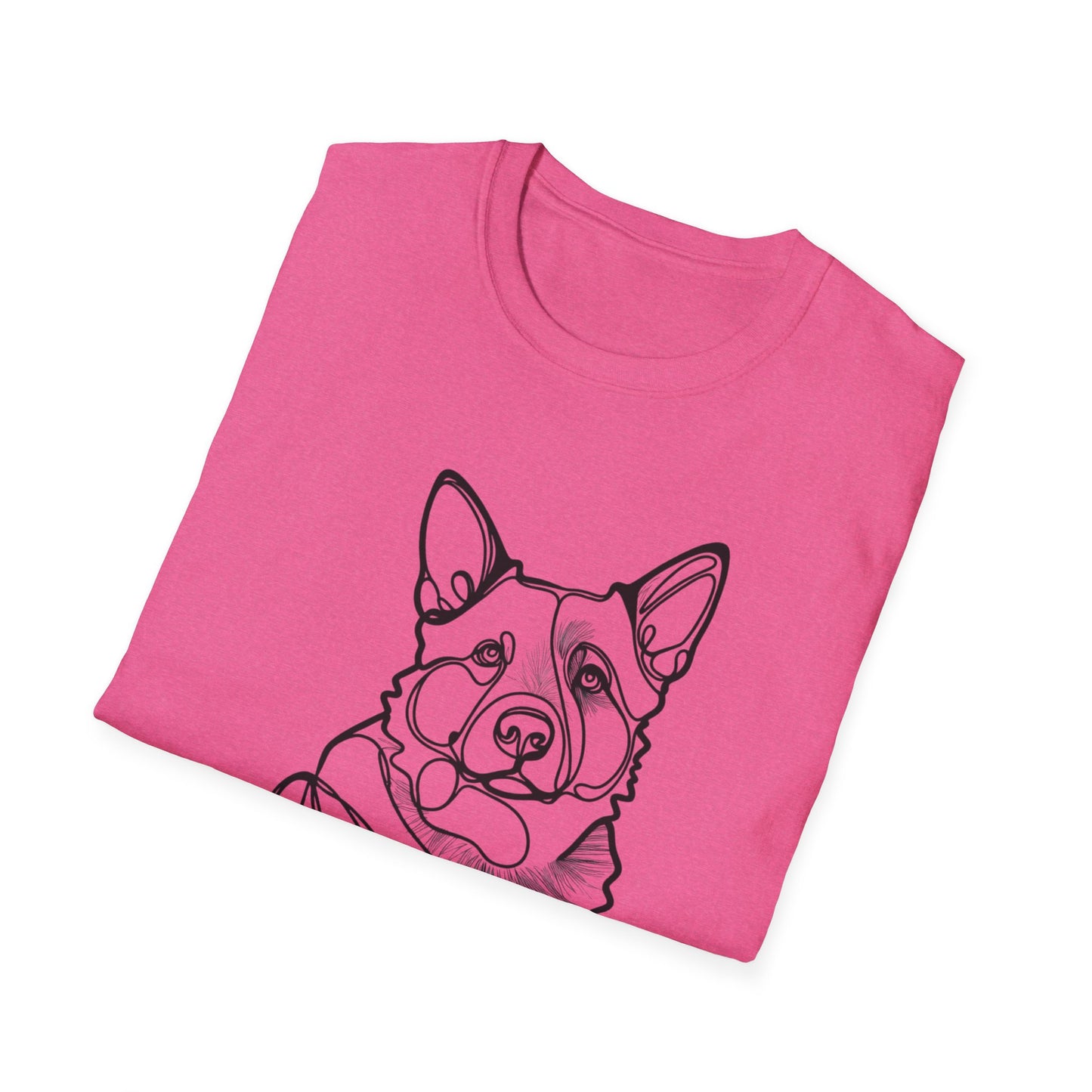 🖤 True Grit – Blue Heeler Line Art Tee – Minimalist Dog Outline Design