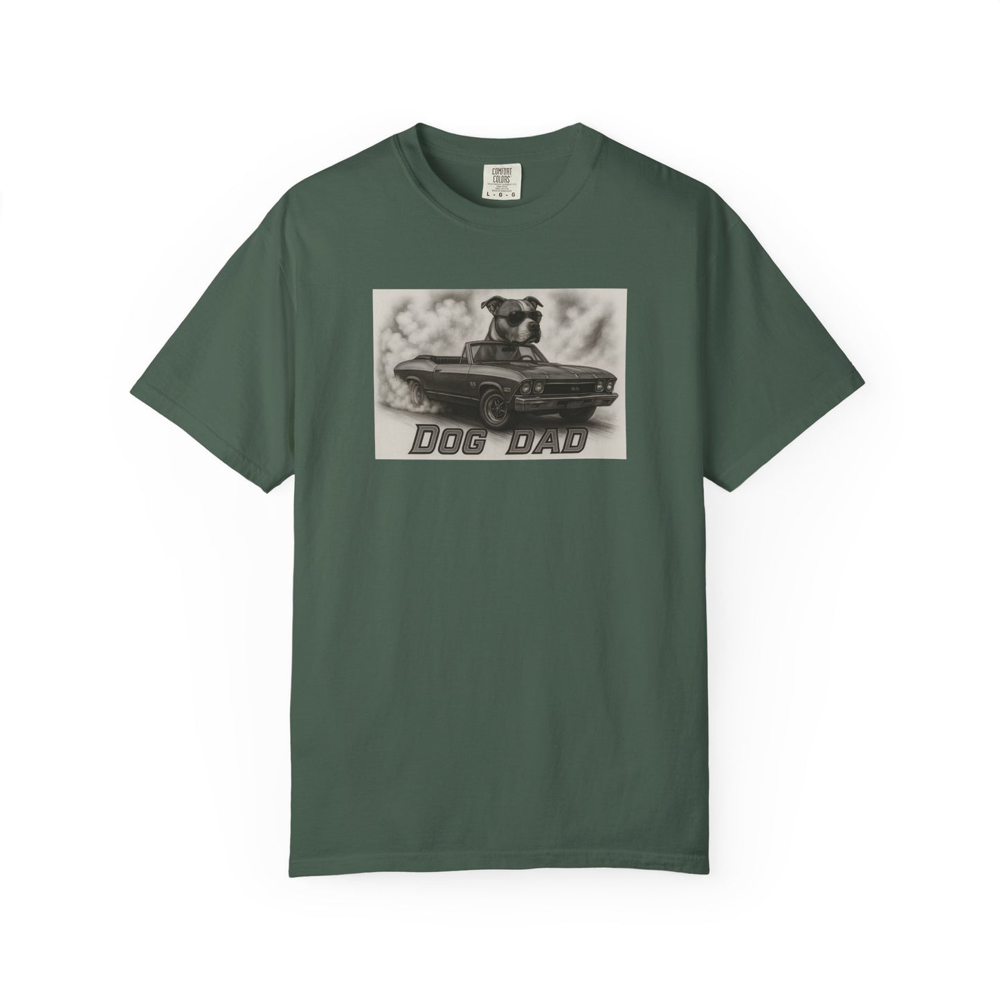 Dog Dad - American Staffordshire Terrier - Cool Dogs in Cool Cars T-Shirt Collection | Funny Dog Lover Apparel for Men